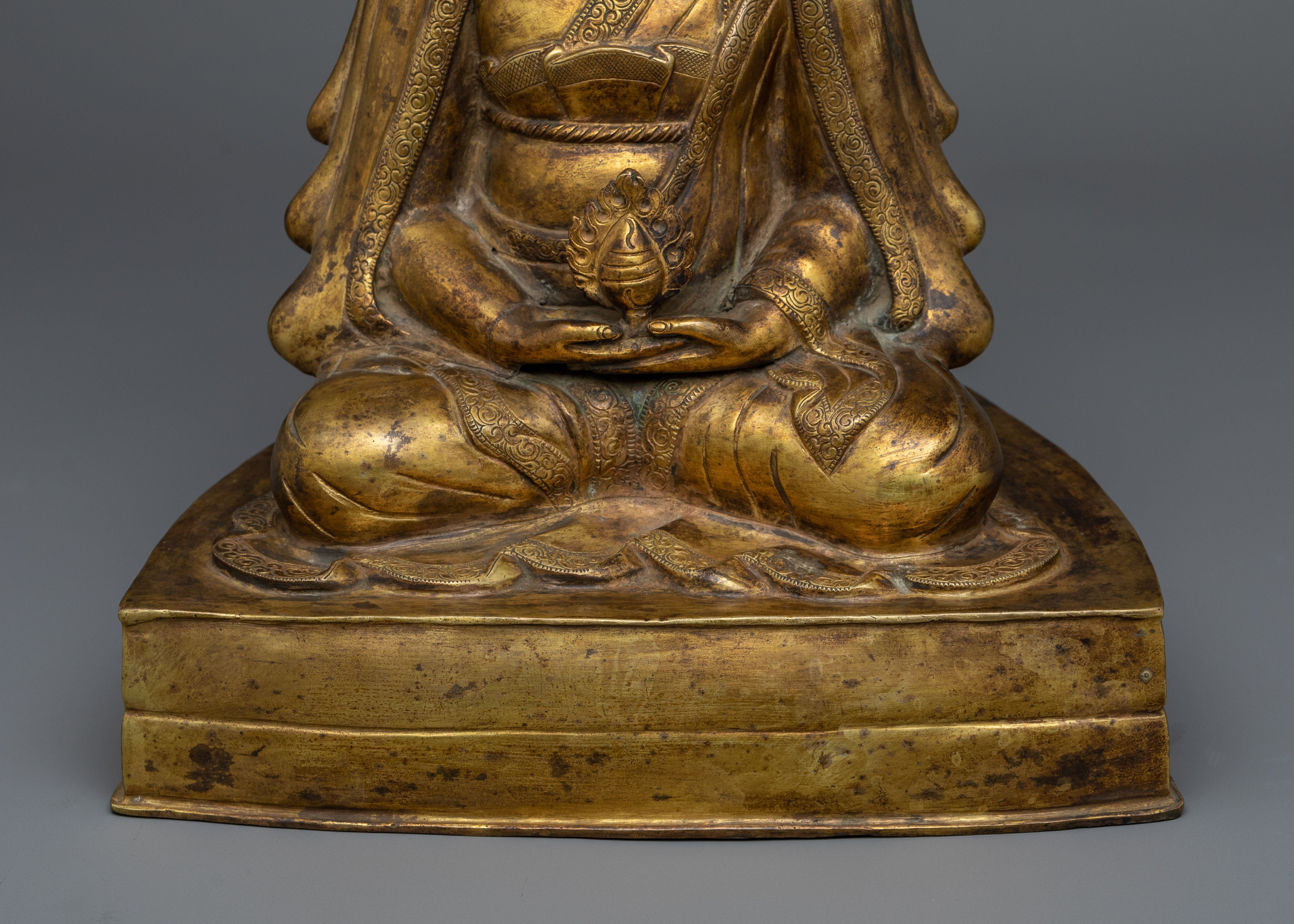Gampopa Statue | Antique Finish Figure of A Tibetan Master