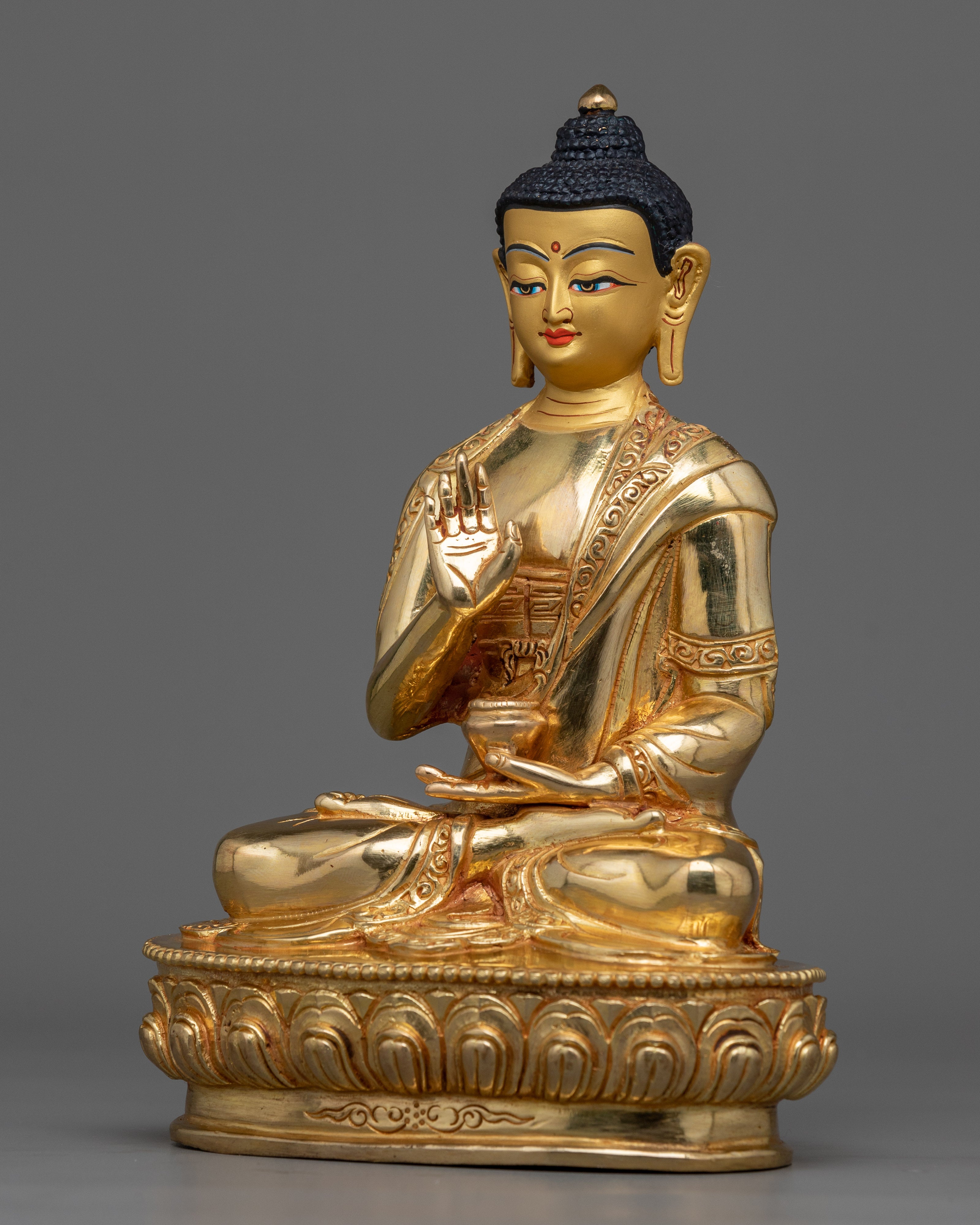 Amoghasiddhi Statue | Handmade 24k Gold Gilded Sculpture