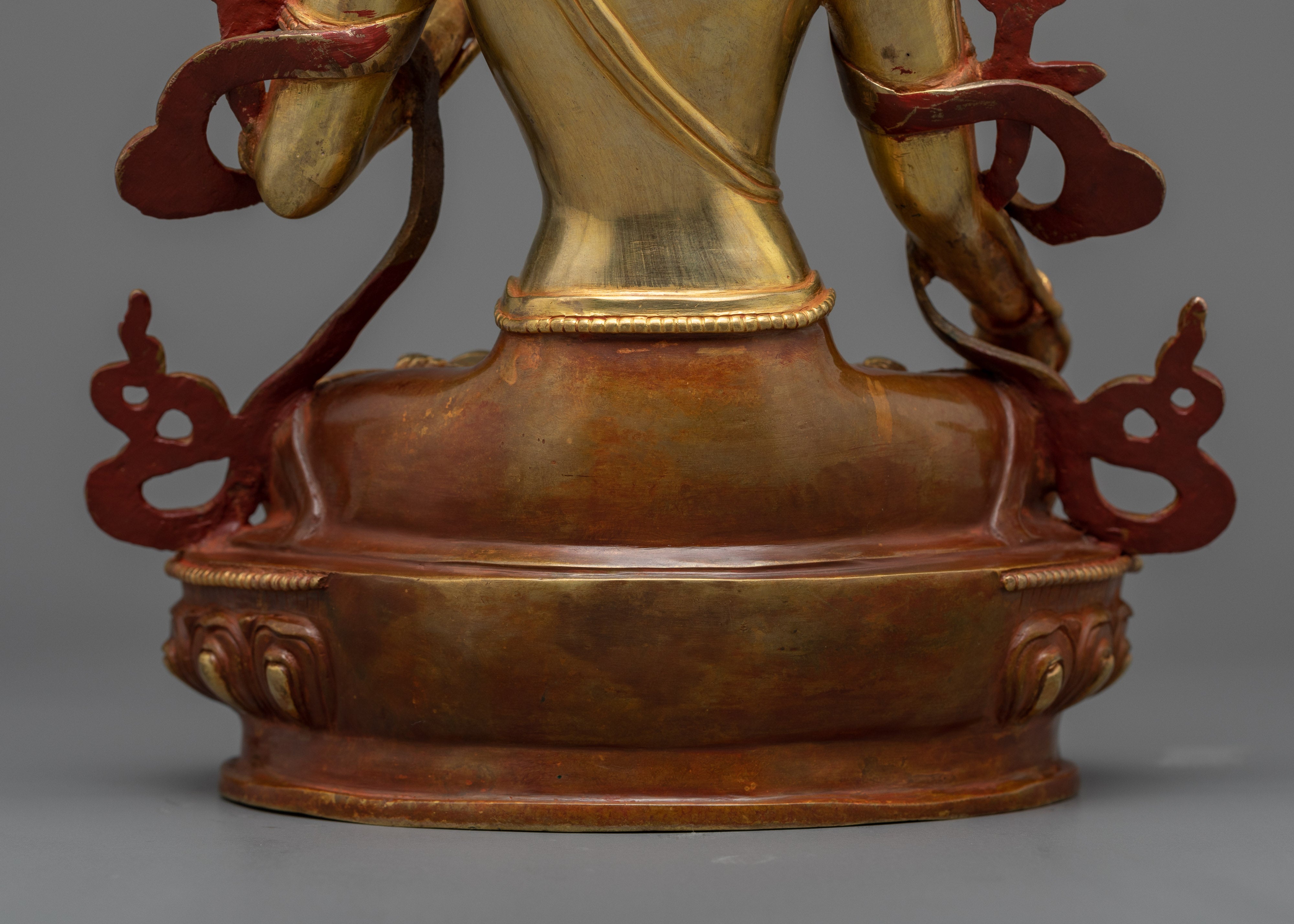 Female Goddess White Tara Statue | 24k Gold Gilded