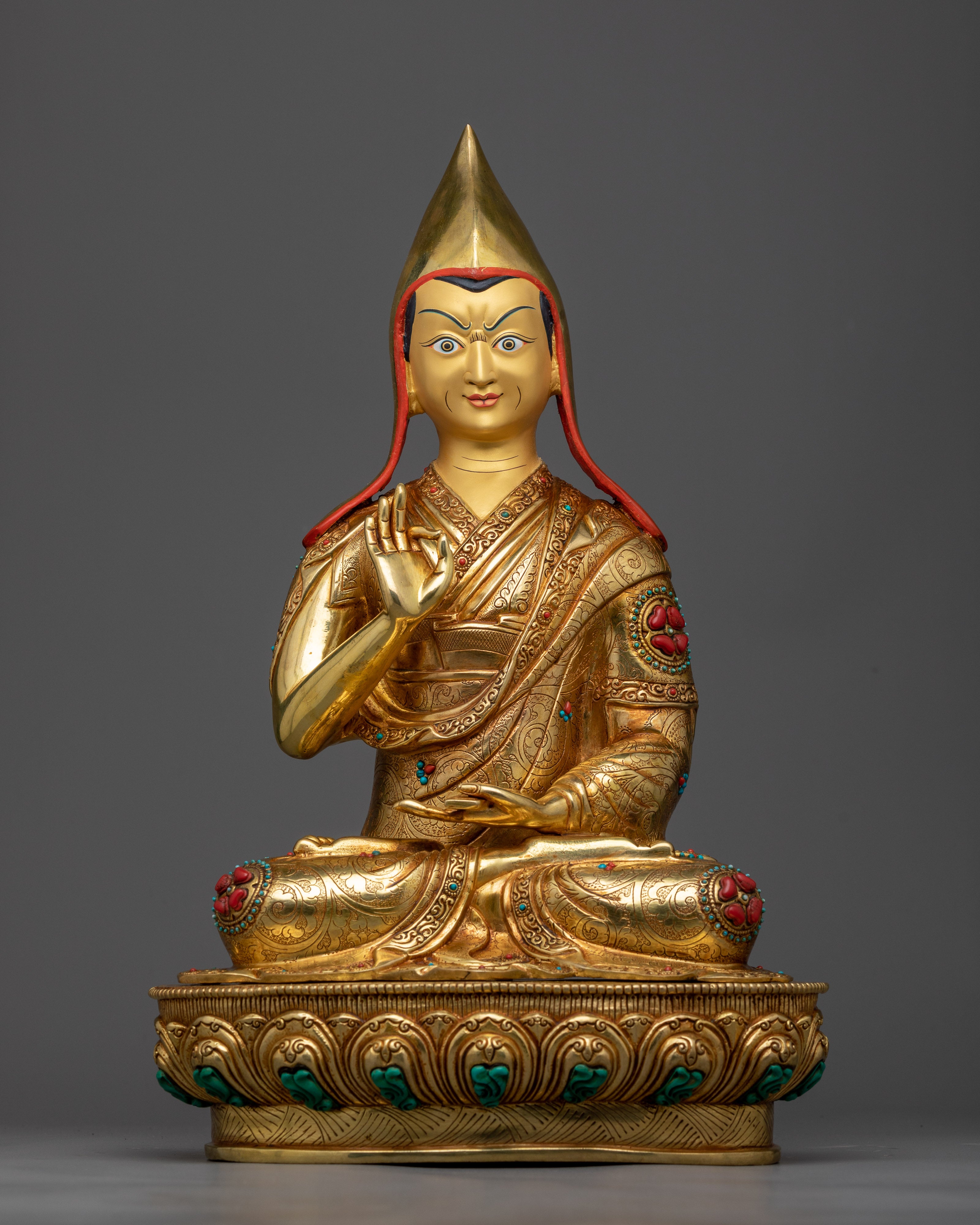 Tsongkhapa and His Disciples Statue Set | High Quality Handmade Work of Art
