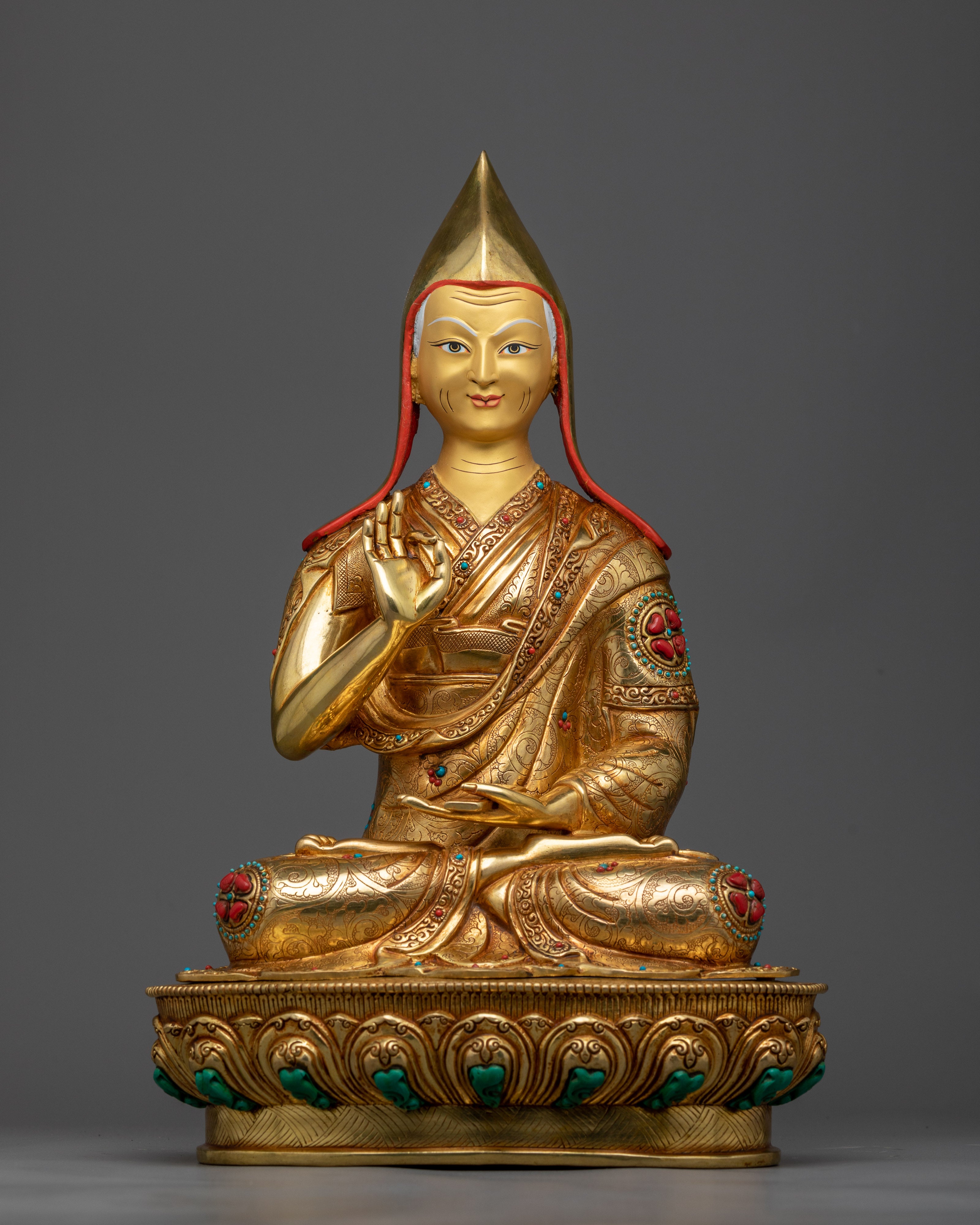 Tsongkhapa and His Disciples Statue Set | High Quality Handmade Work of Art