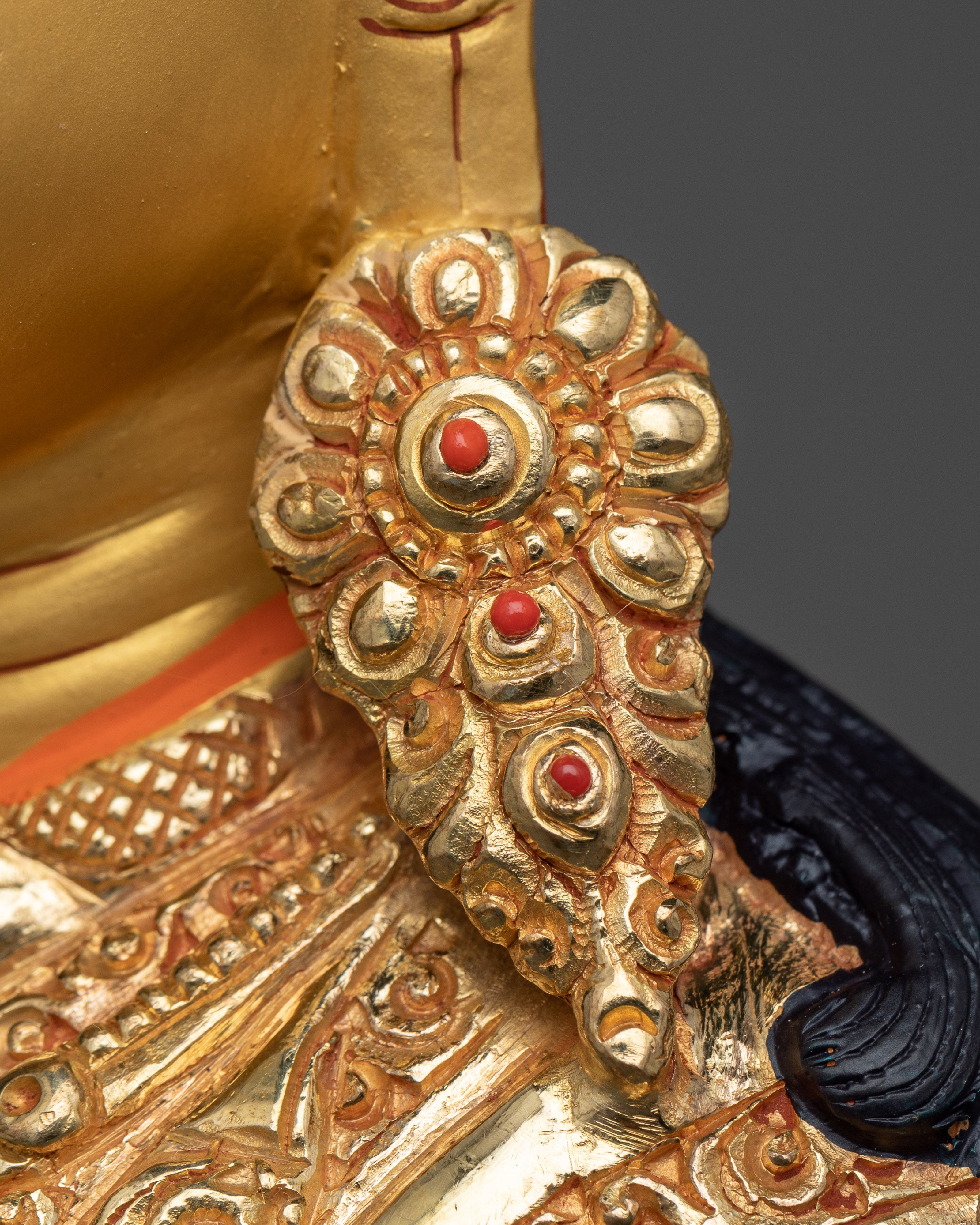 Guru Rinpoche Golden Statue | 24k Gold Gilded Work of Art