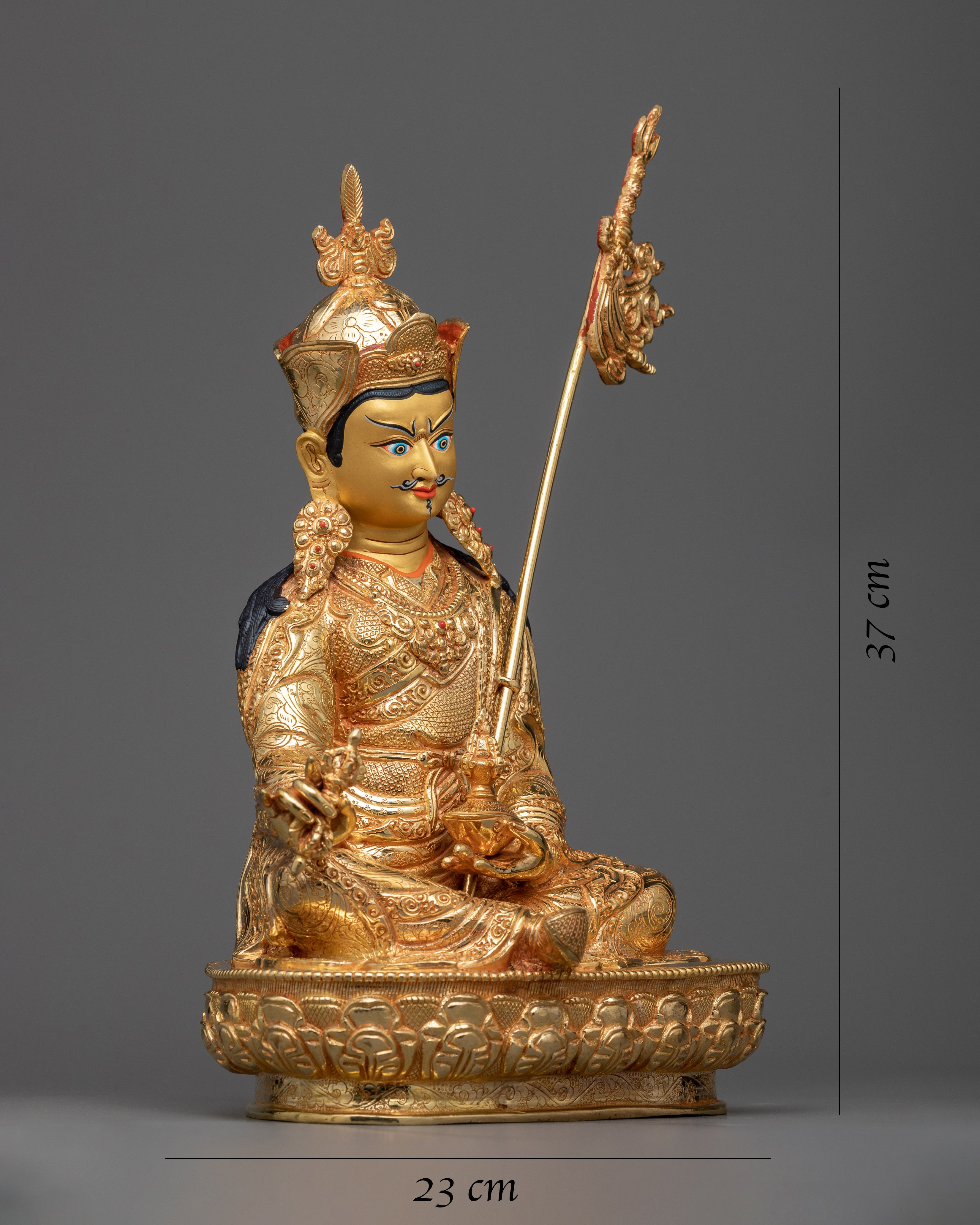Guru Rinpoche Golden Statue | 24k Gold Gilded Work of Art