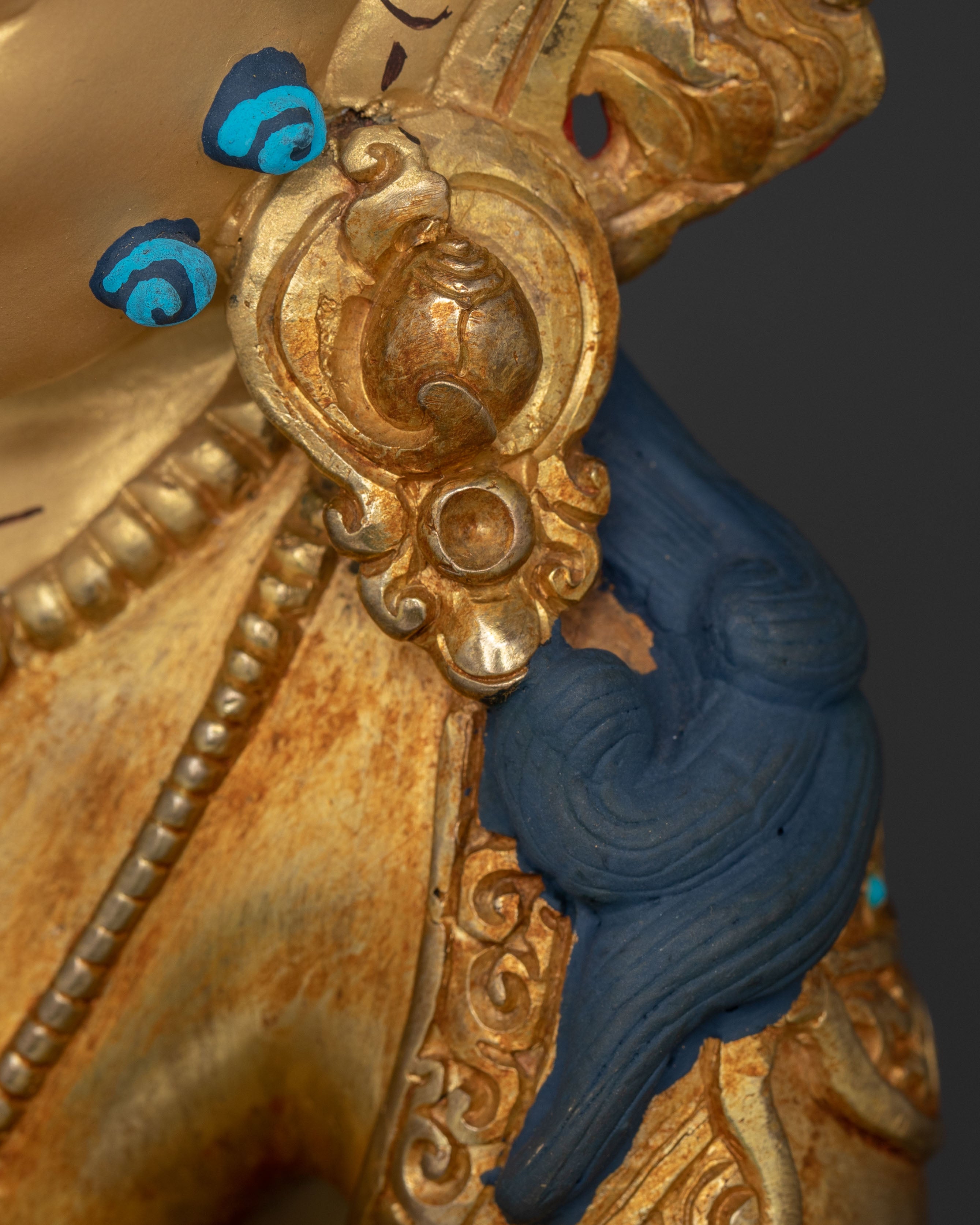 Golden Majestic Wealth Icon Dzambhala Statue | Tibetan Protector Deity