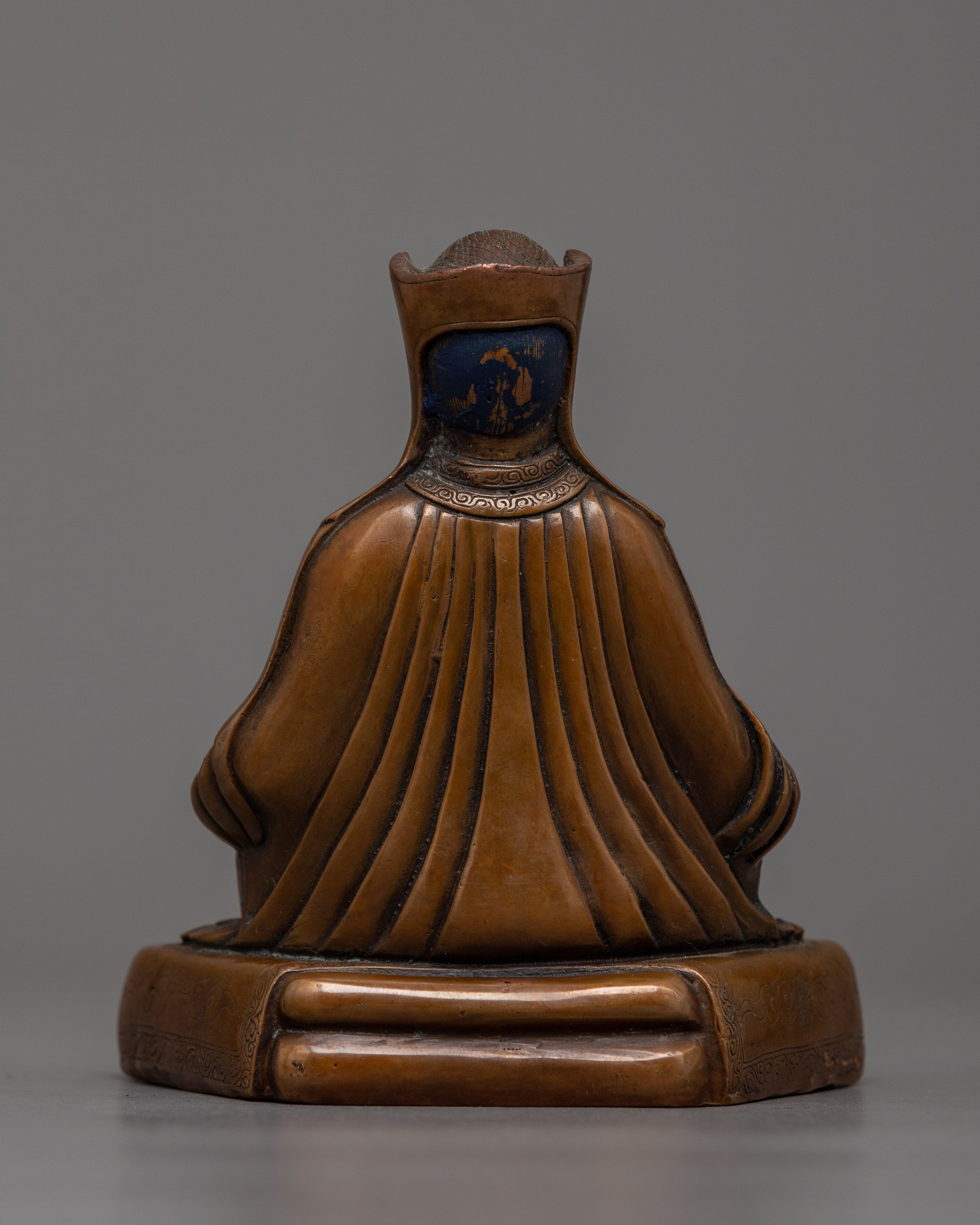 Oxidized Copper Small Gampopa Statue | Beacon of Buddhist Teachings
