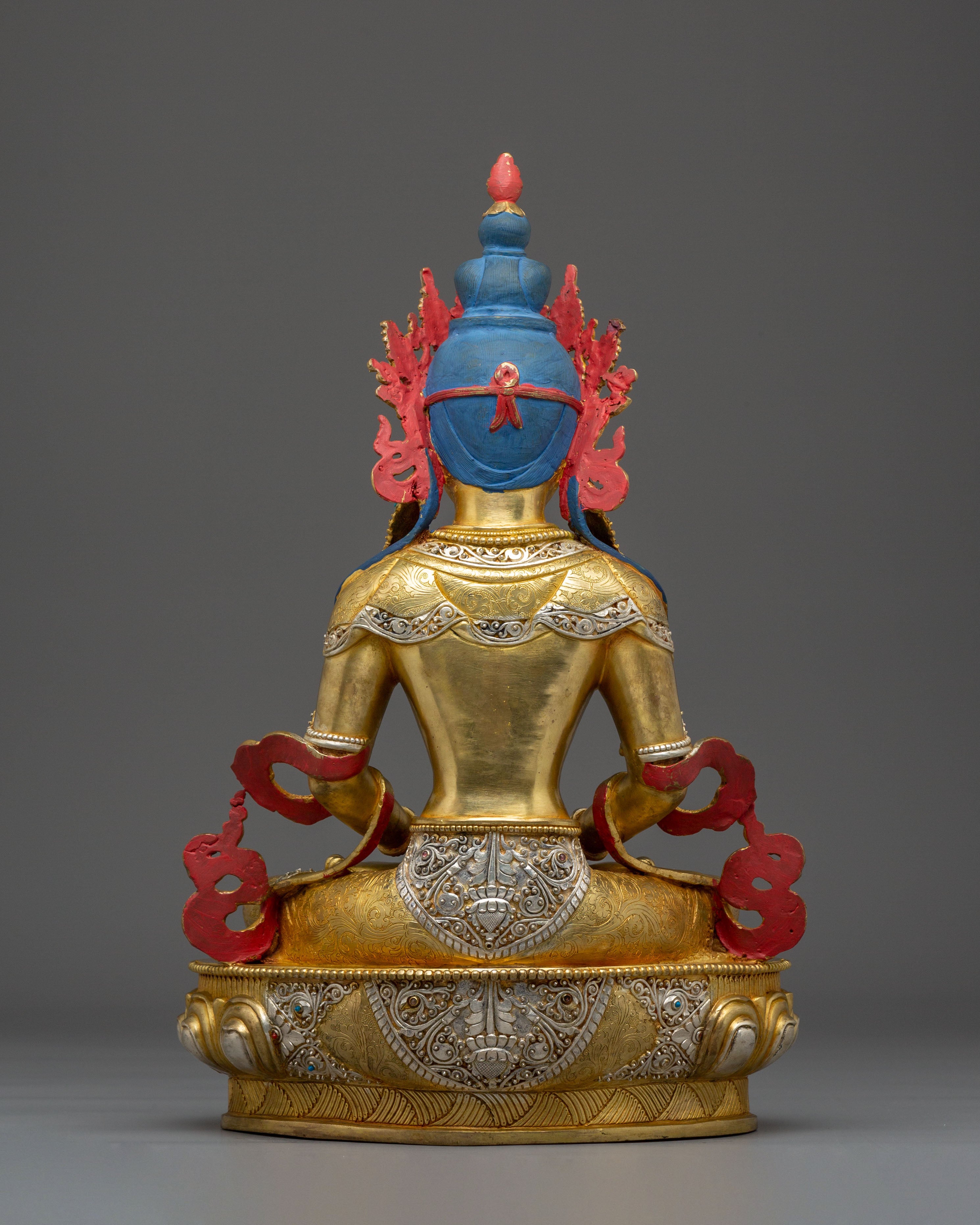 Sacred Golden Amitayus Statue: Handcrafted Tibetan Statue