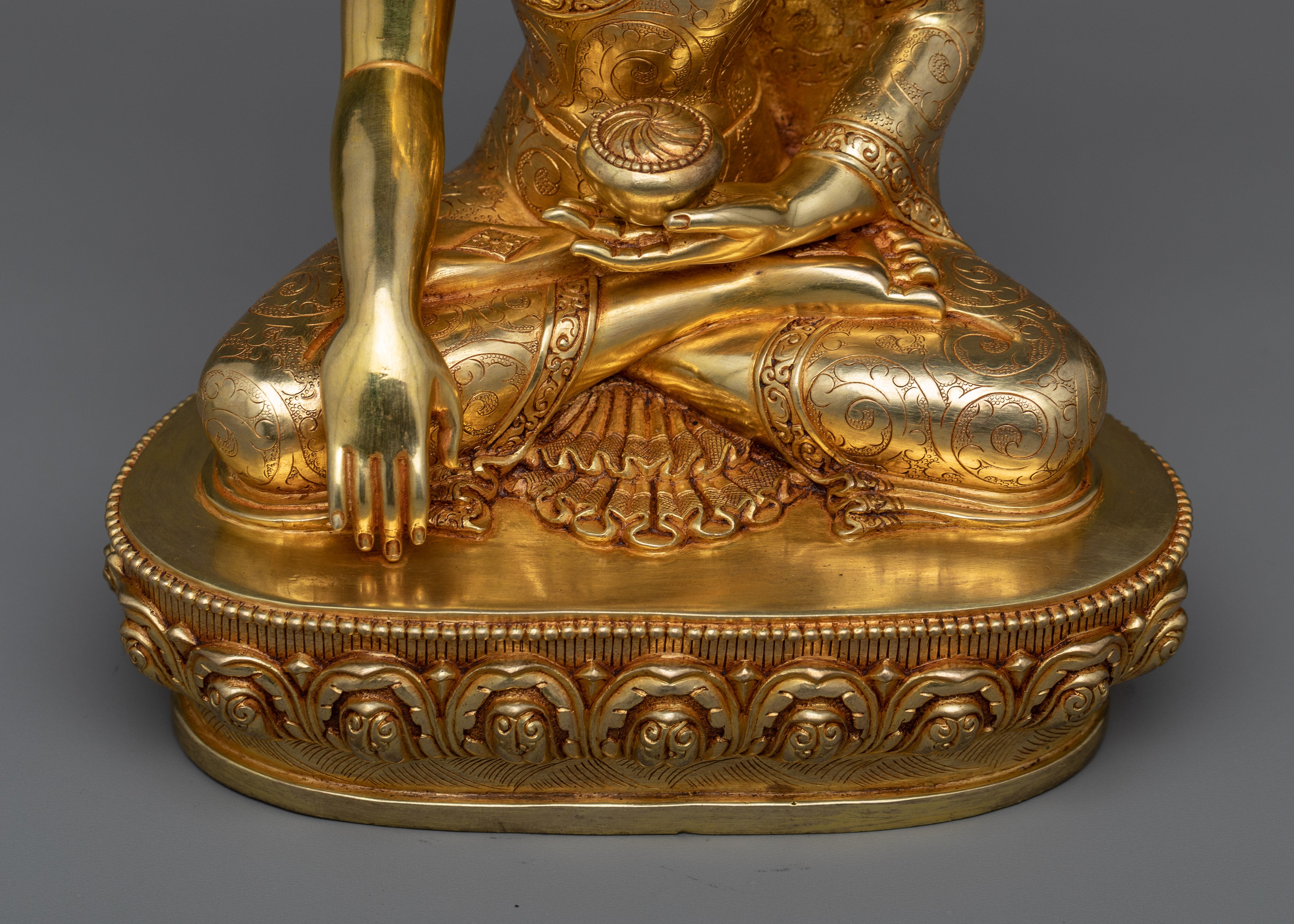 11 Inch Shakyamuni Buddha Statue | 24k Gold Plated Statue