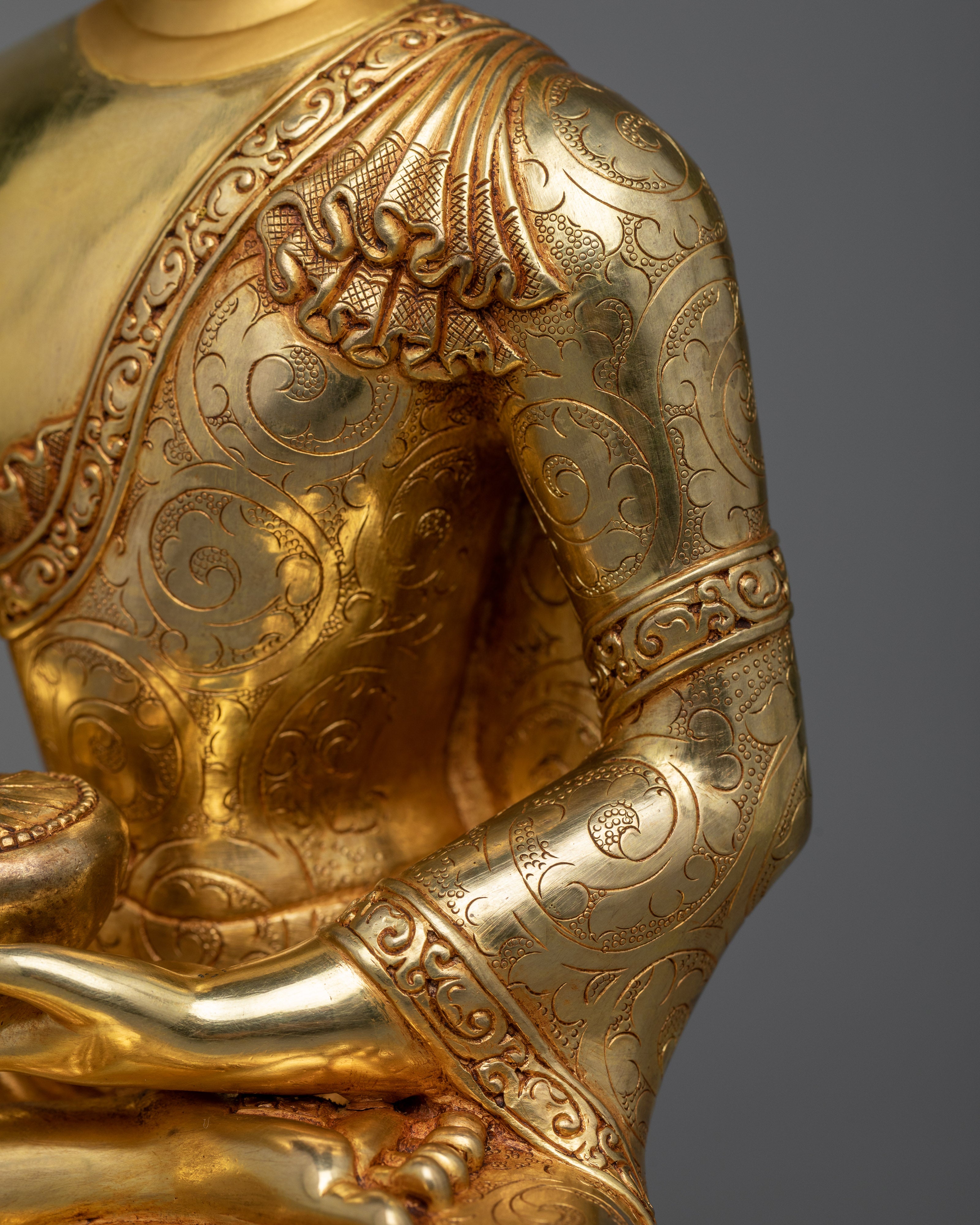 11 Inch Shakyamuni Buddha Statue | 24k Gold Plated Statue