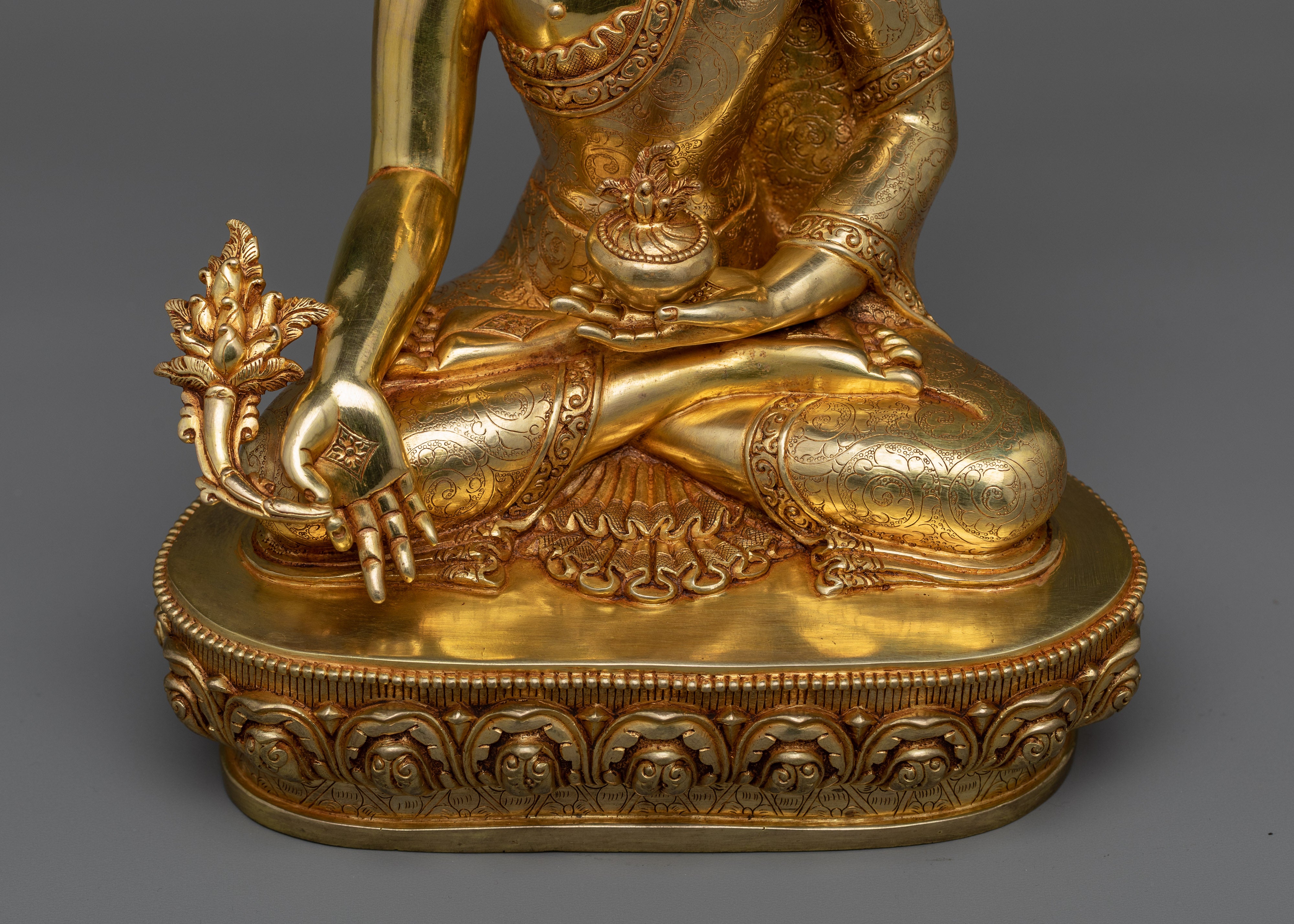 Healing Buddha Statue | Gold Plated Medicine Buddha Figurine