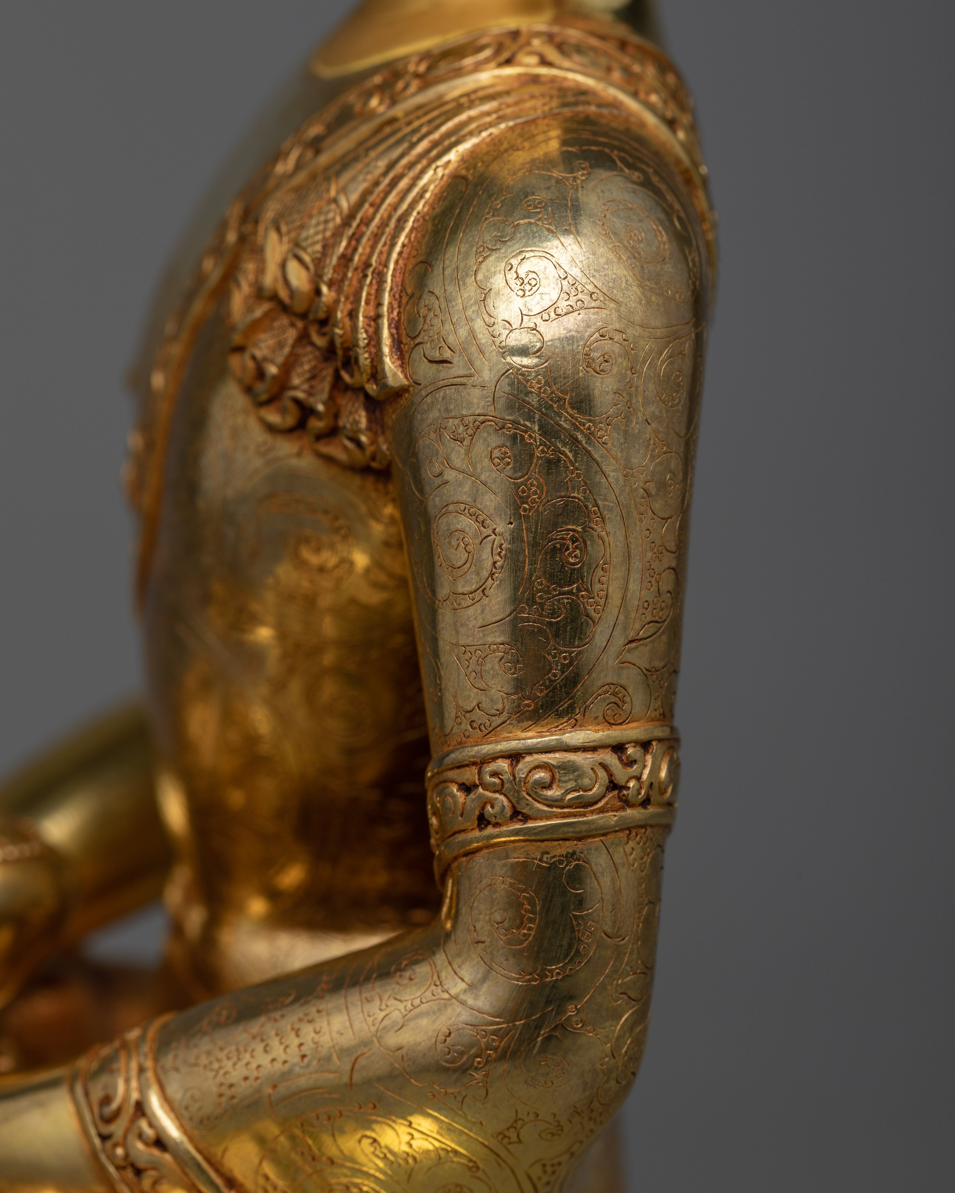 11 Inch Amitabha Buddha Gold Statue | Infinite Light Buddha of Pure Land