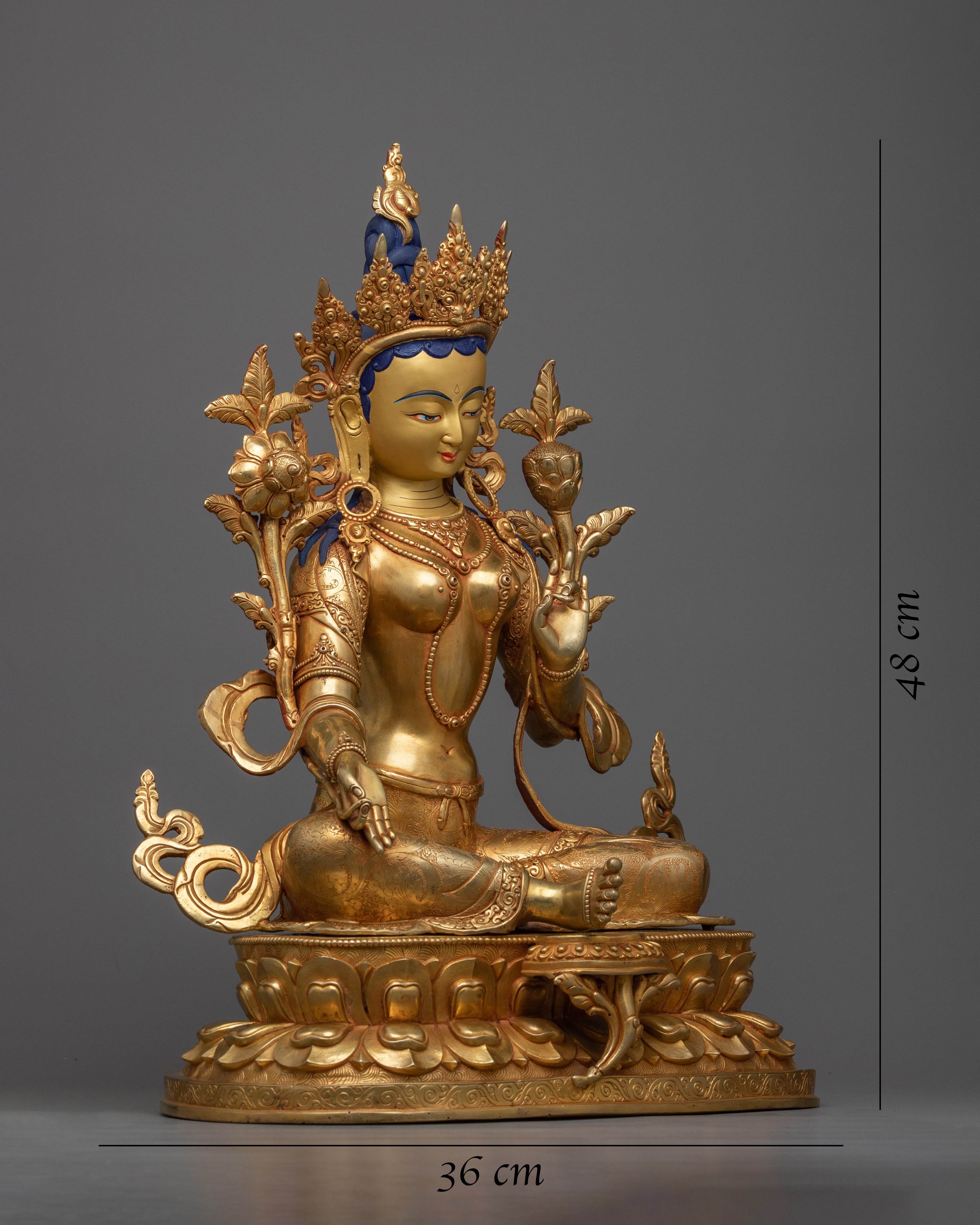 handcrafted-green-tara-statue