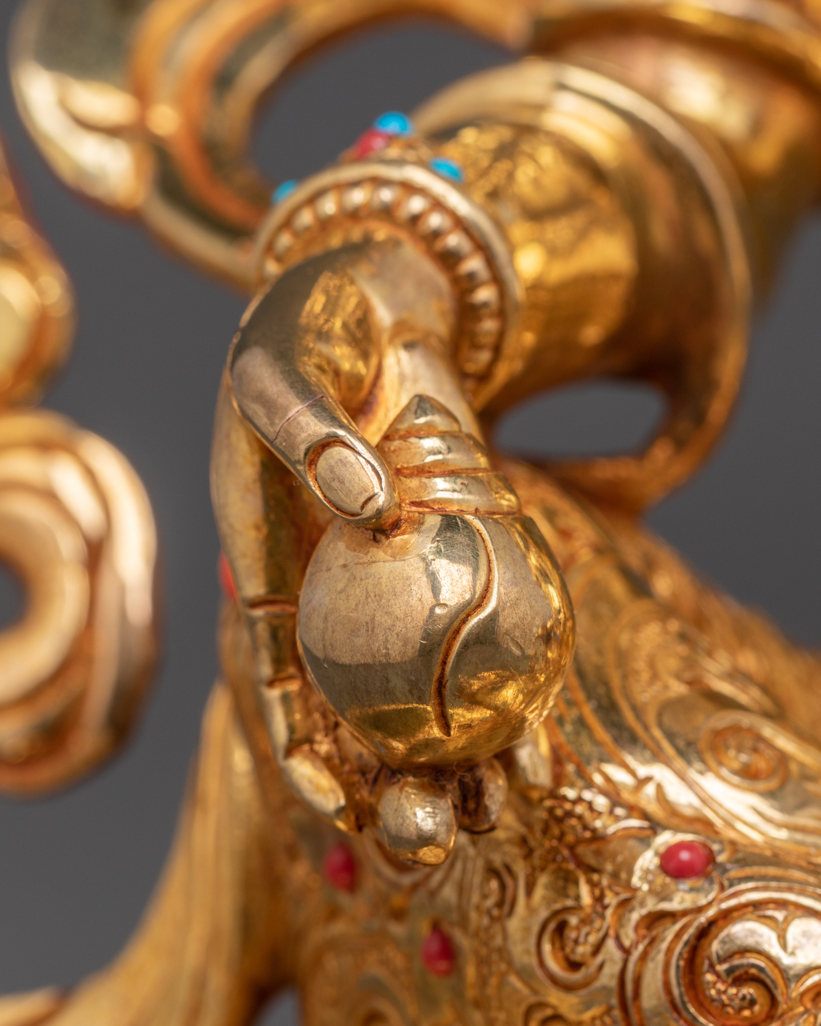 Dzambhala Fortune Icon Tibetan Artwork | Wealth Deity Sculpture