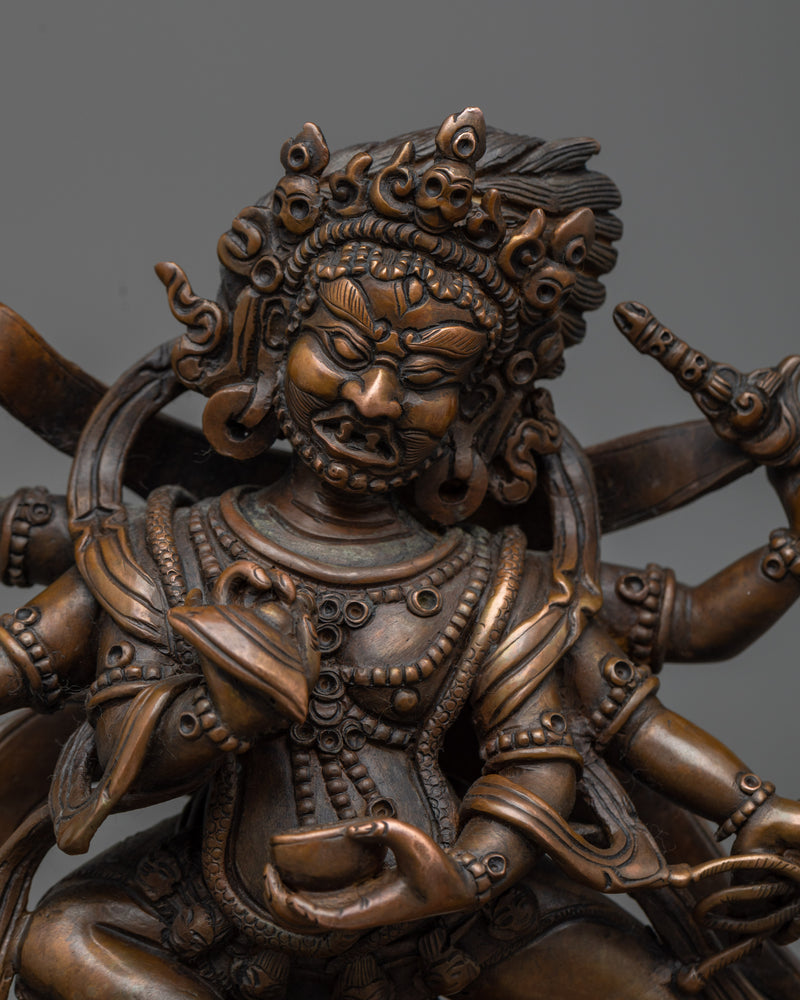 Six Armed Mahakala Sculpture | Dharmapala Pantheon of The Wrathful Deities