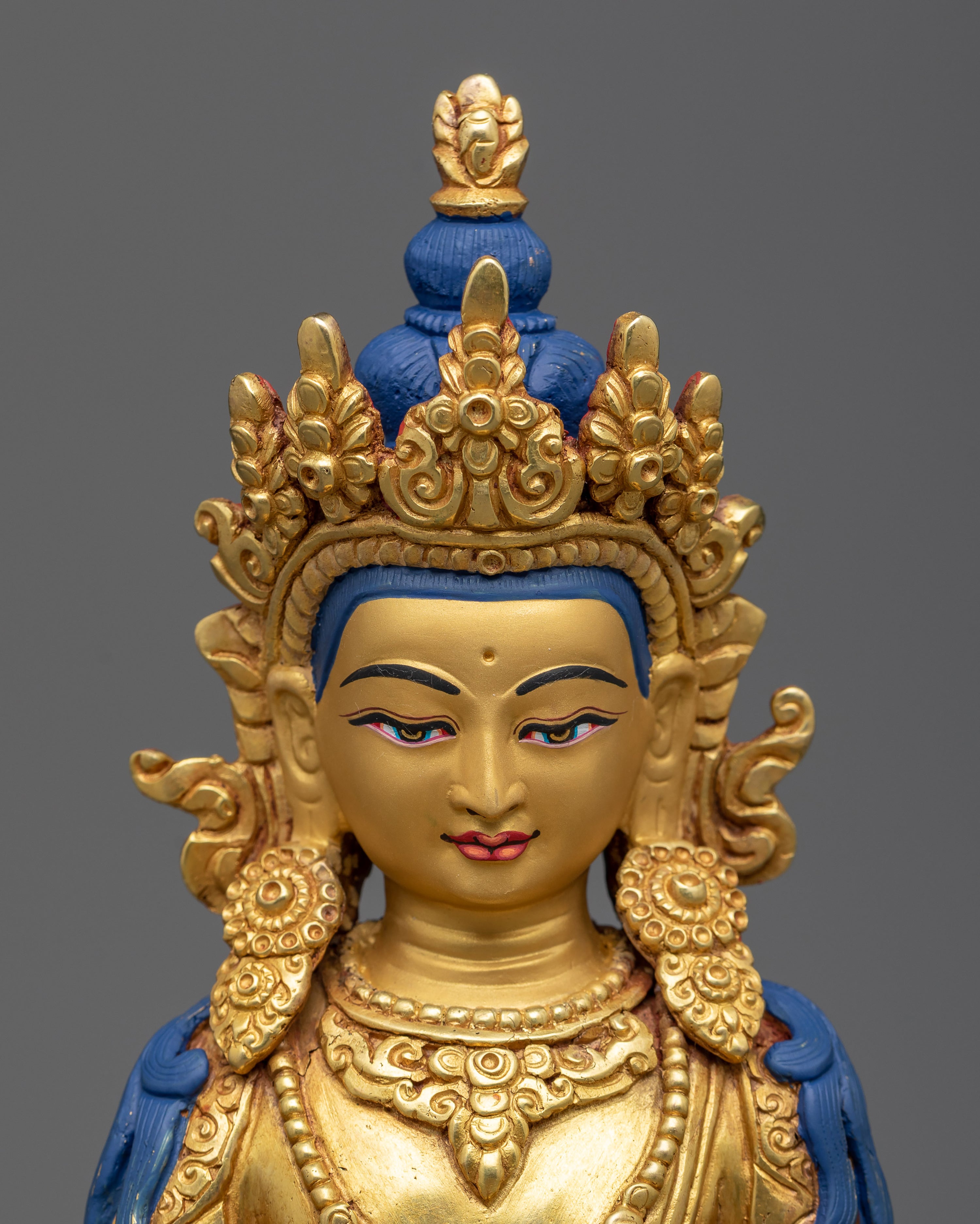 Buddha Amitayus Handmade Statue | 24k Gold Gilded Fine Figure