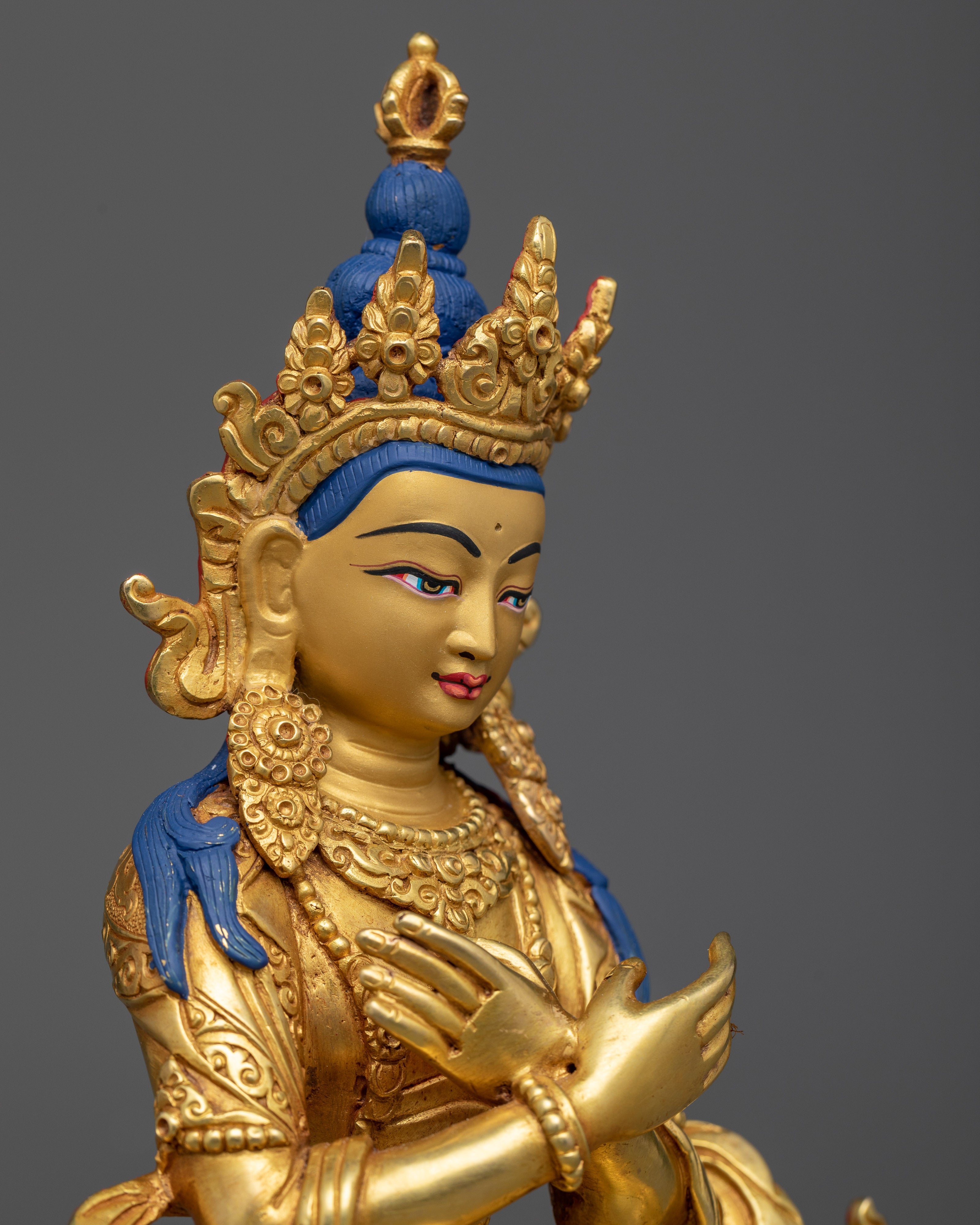 Vajradhara Dharmakaya Buddha Statue | 24k Gold Gilded Artwork