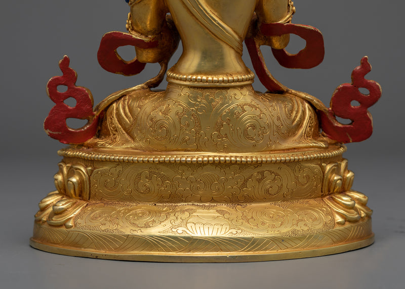 Vajradhara Dharmakaya Buddha Statue | 24k Gold Gilded Artwork