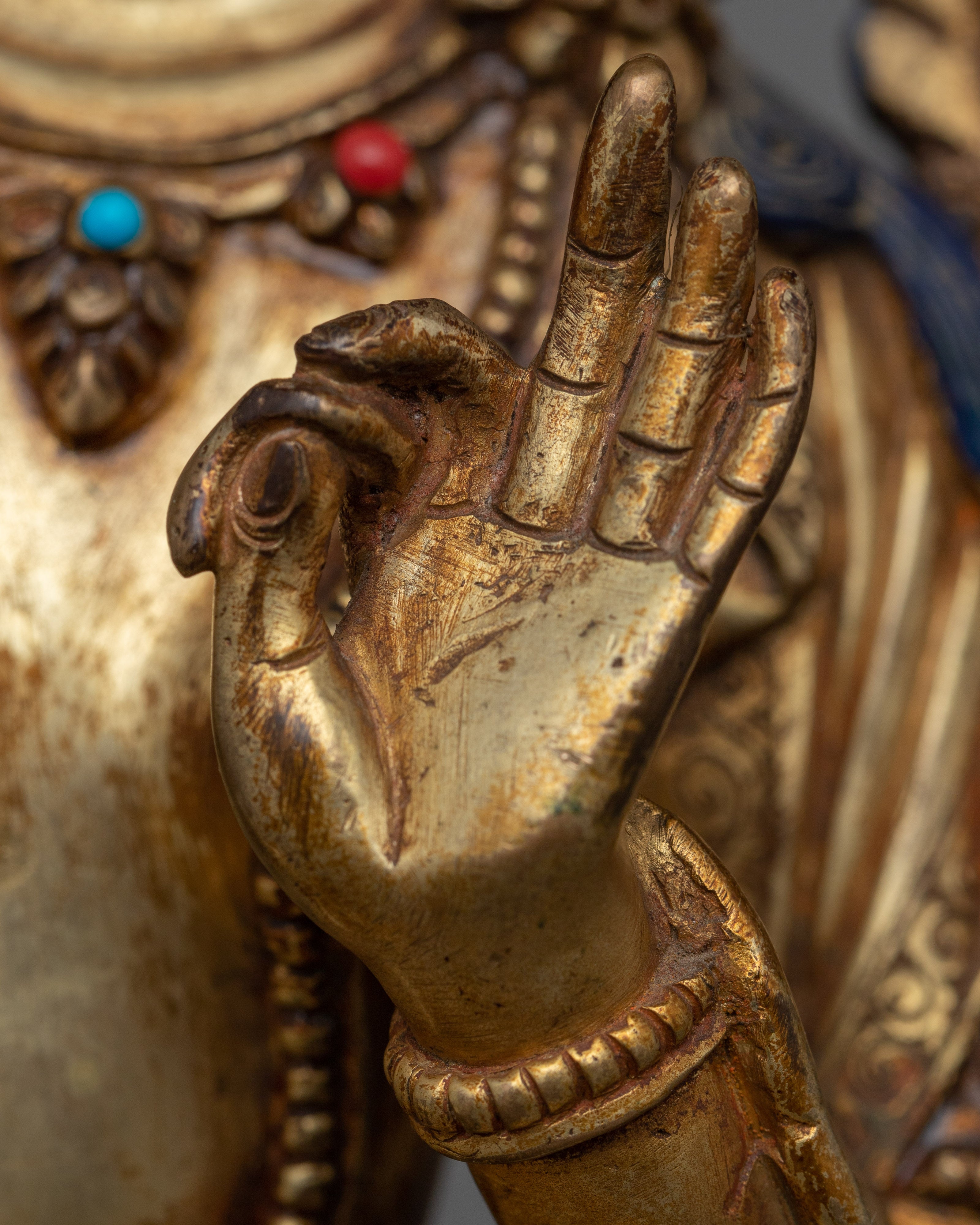 Antique-Looking Green Tara Sculpture | Discover Serenity with Our Sculpture
