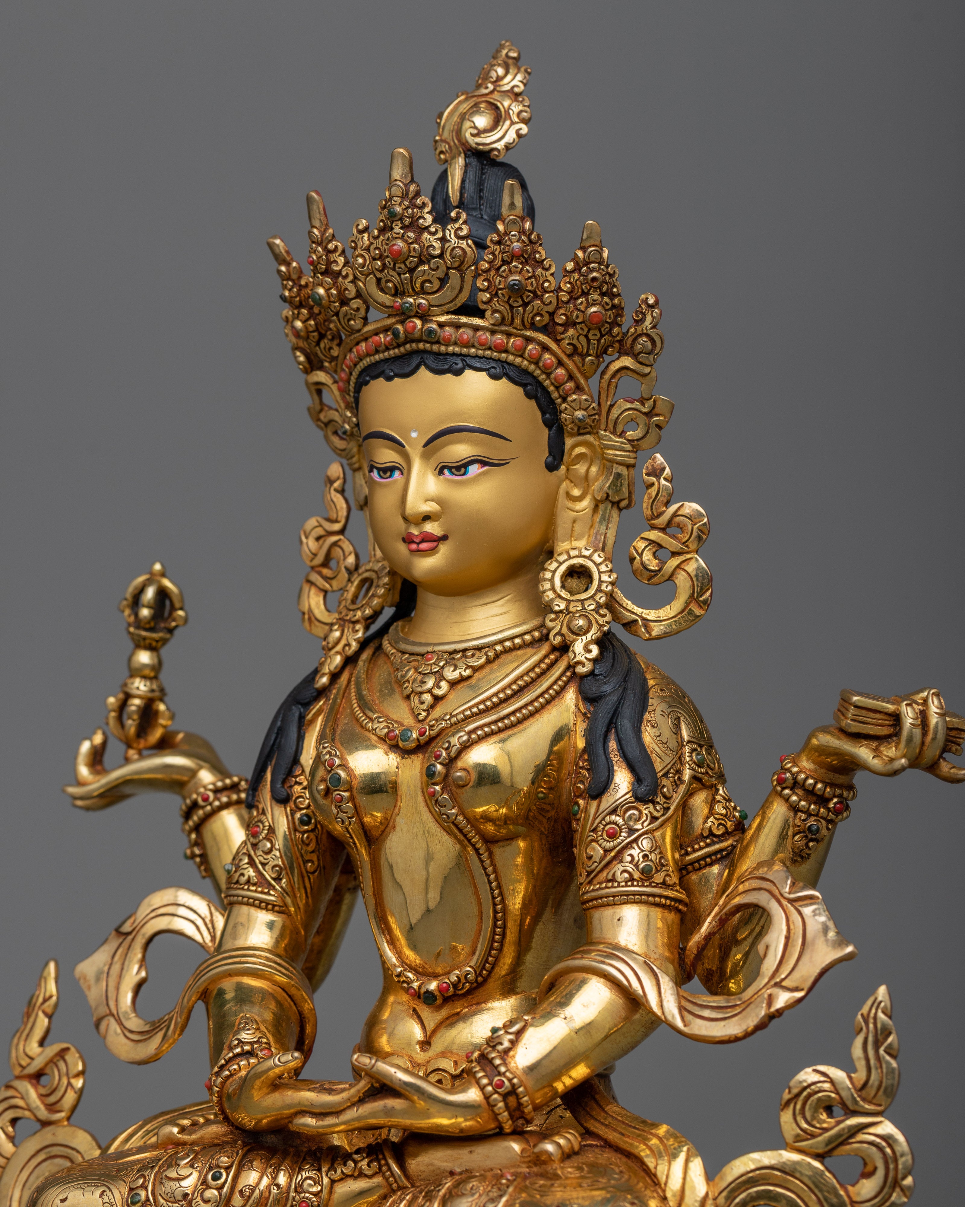 Journey of Wisdom with Our Prajna Paramita Statue | 24k Gold Gilded Artistry