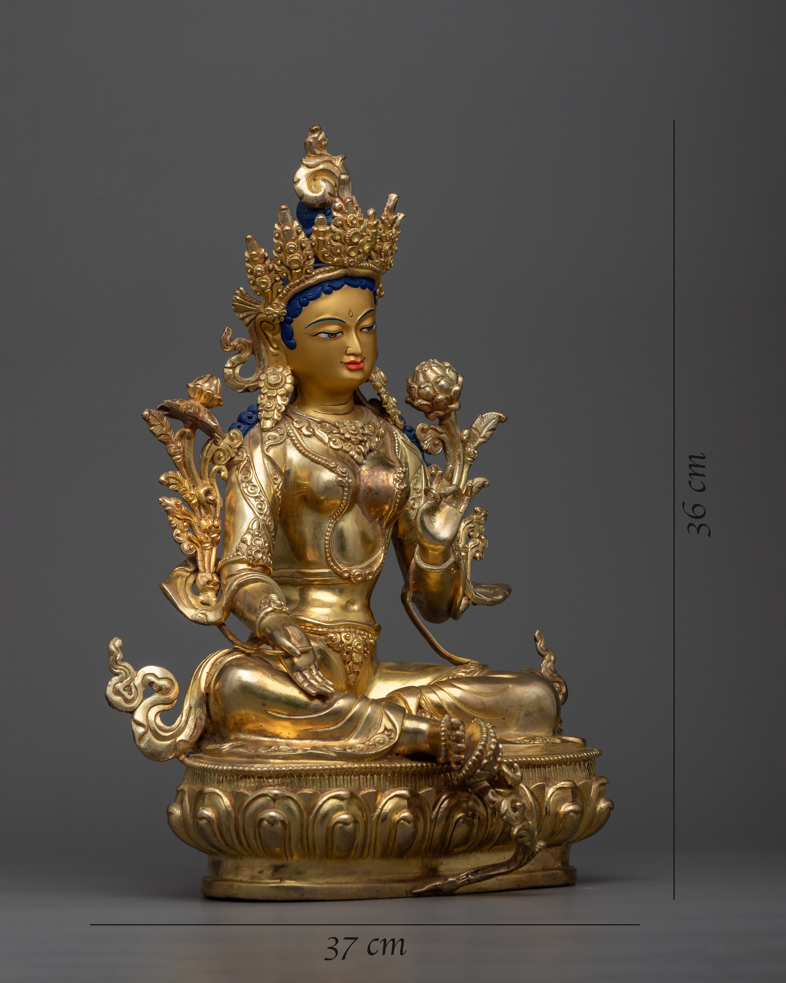 Green Tara Statue for Altar