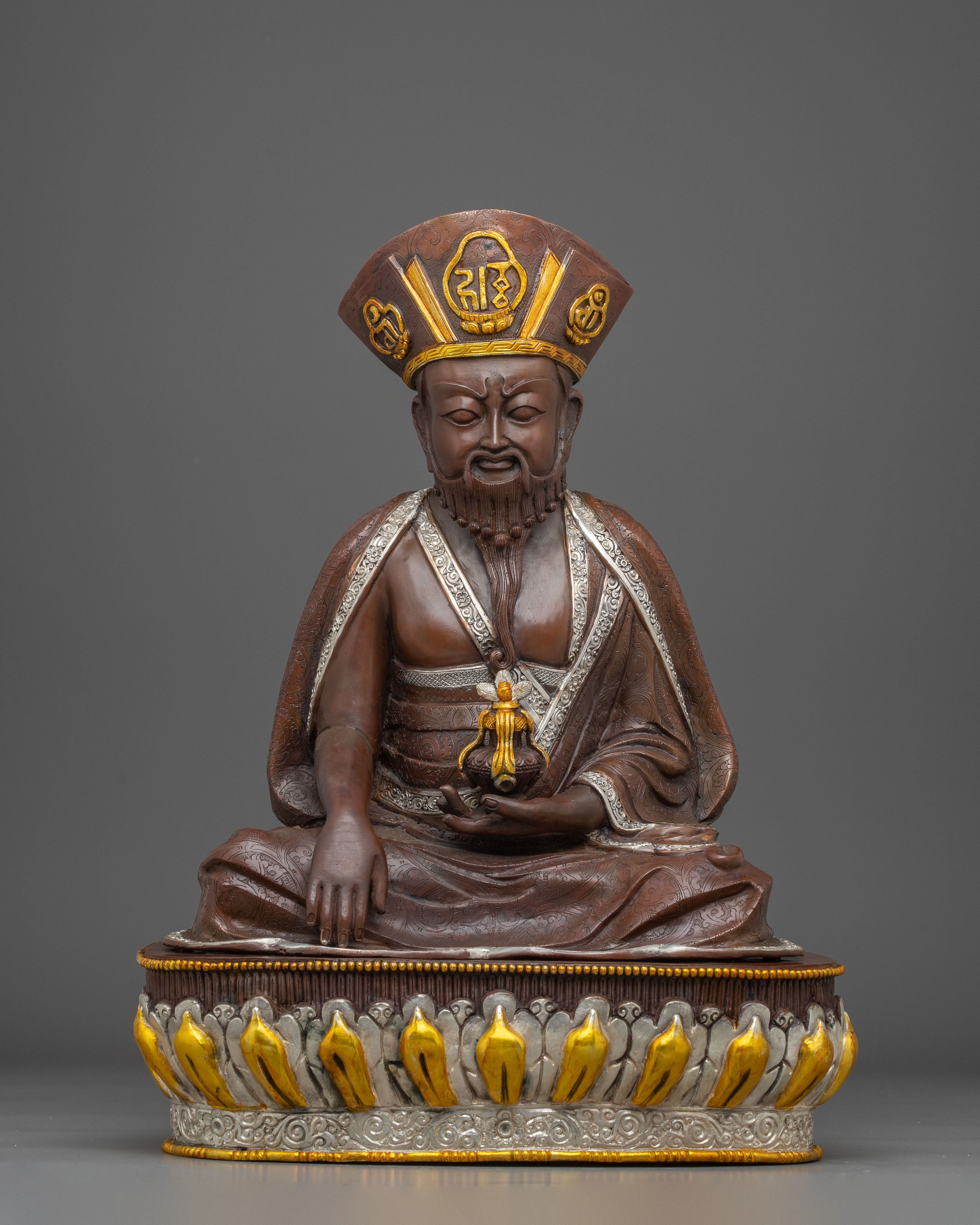 Oxidized Copper Statue of Zhabdrung Rinpoche