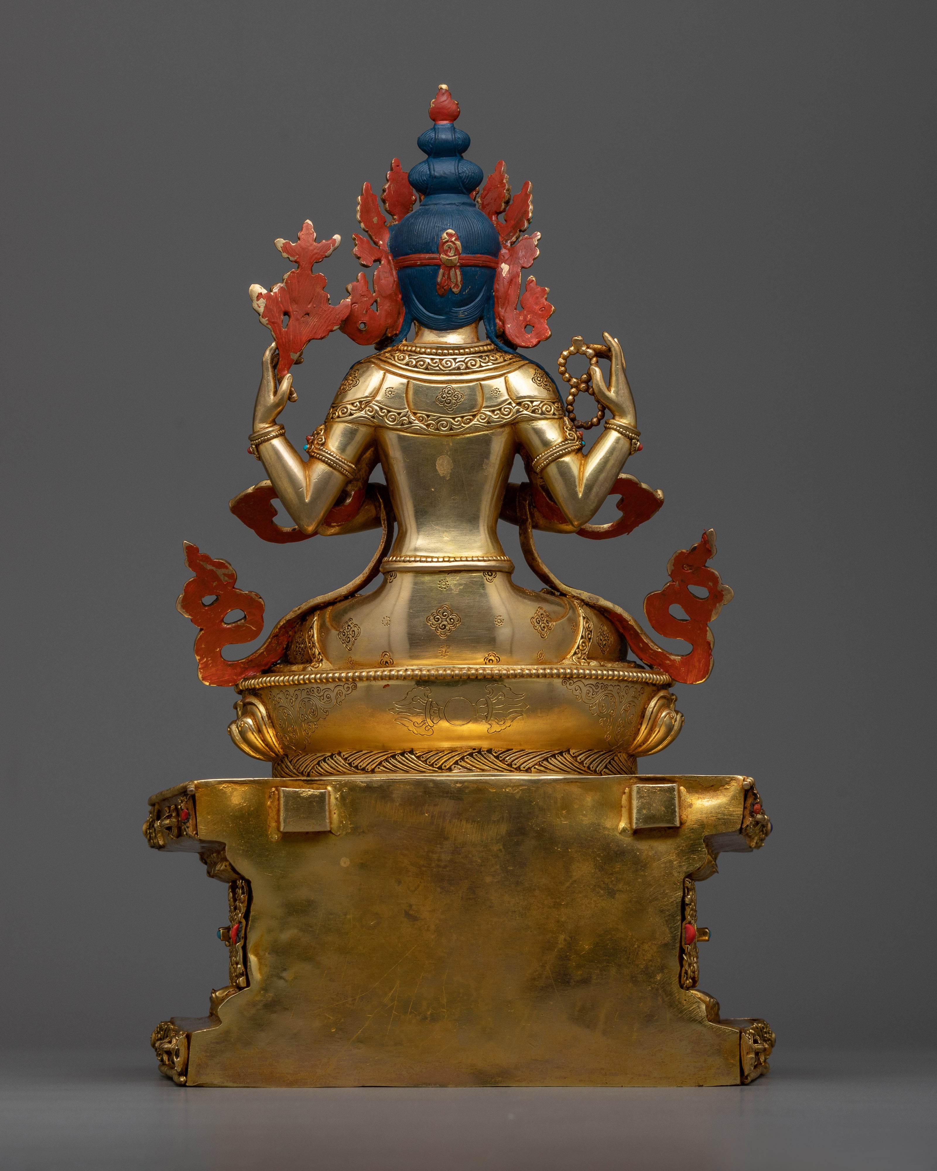 Celestial Chenrezig on Throne | A Beacon of Compassion and Grace