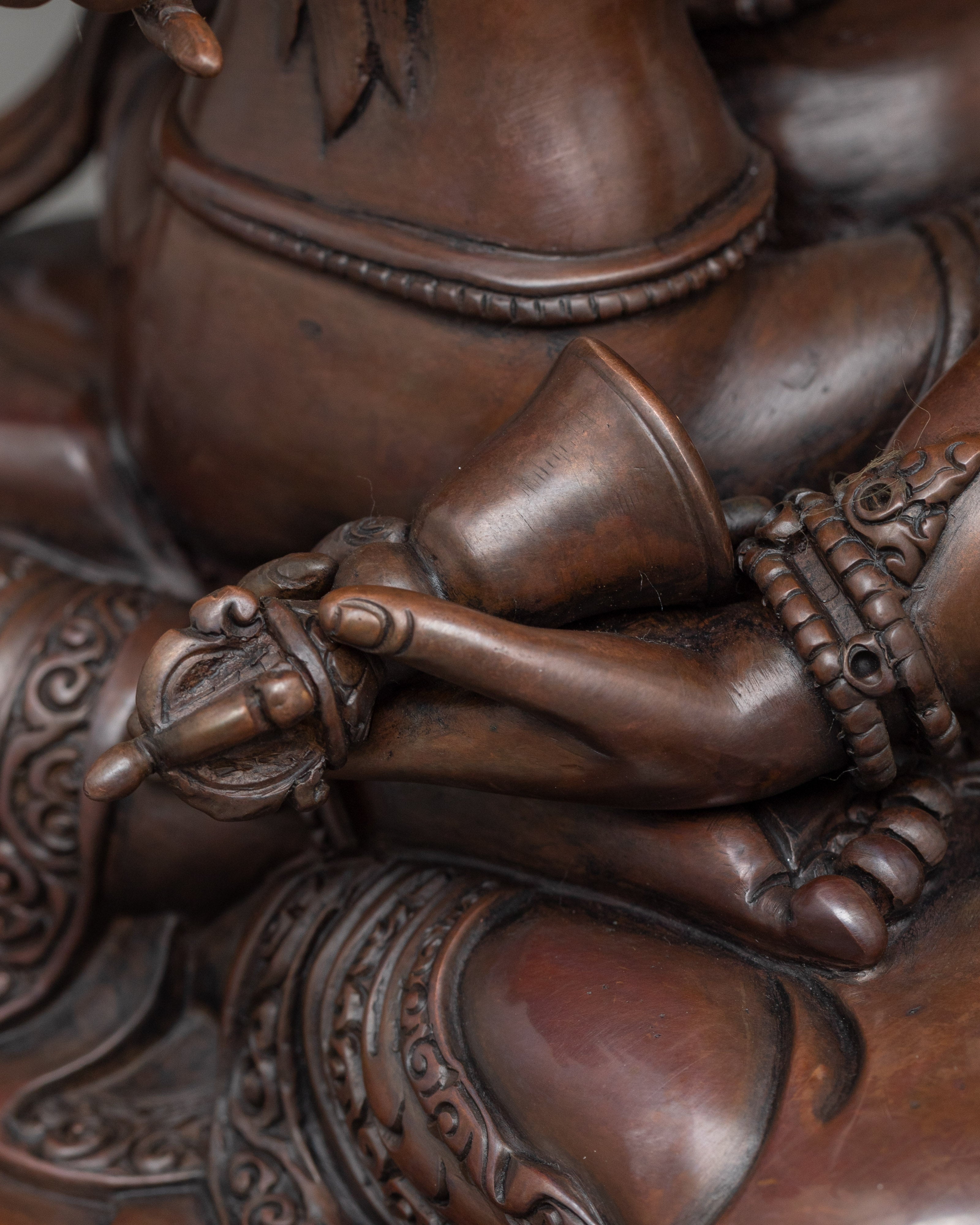 Harmonious Vajrasattva with Consort Sculpture | Nepalese Oxidized Copper Artwork