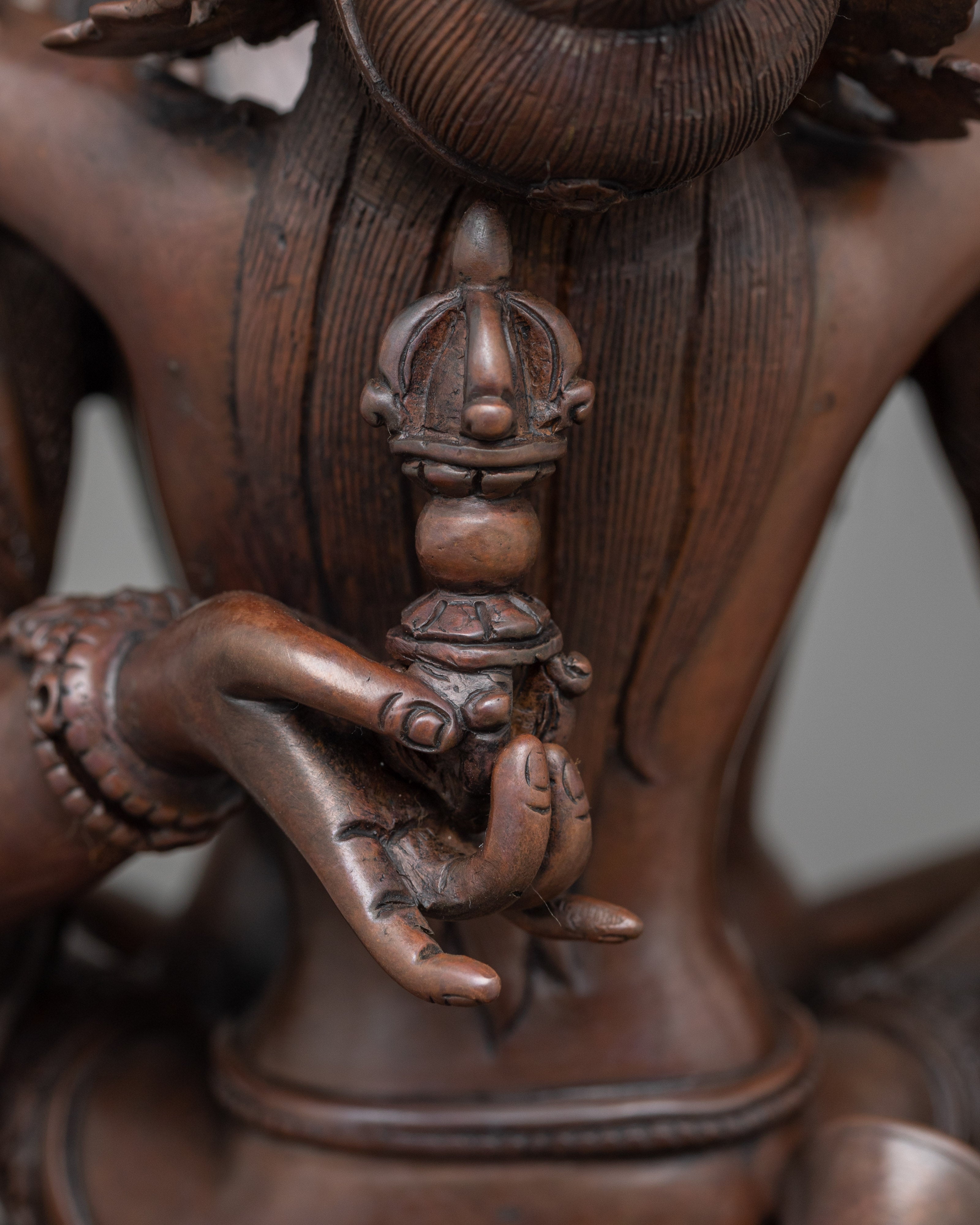 Harmonious Vajrasattva with Consort Sculpture | Nepalese Oxidized Copper Artwork