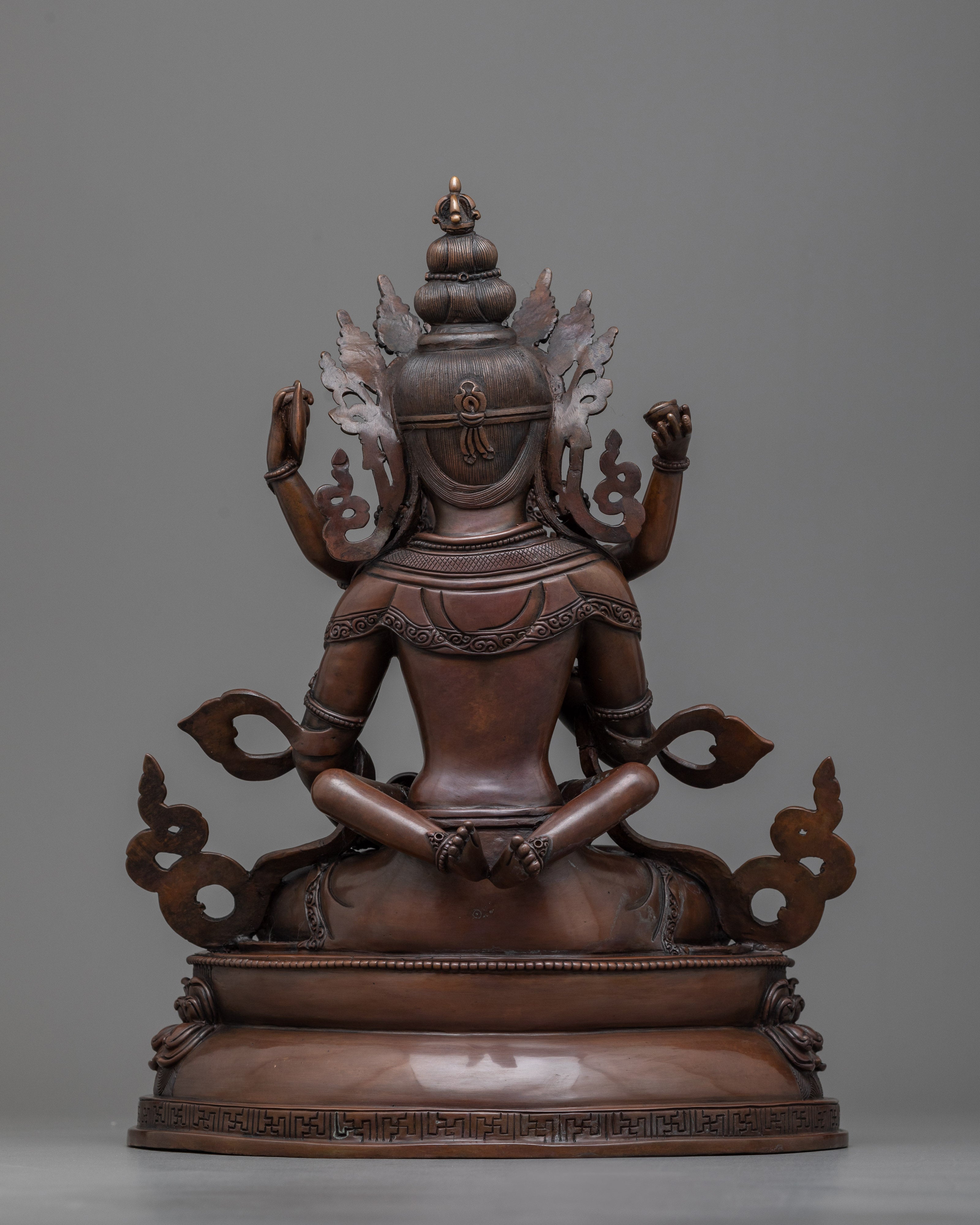 Harmonious Vajrasattva with Consort Sculpture | Nepalese Oxidized Copper Artwork