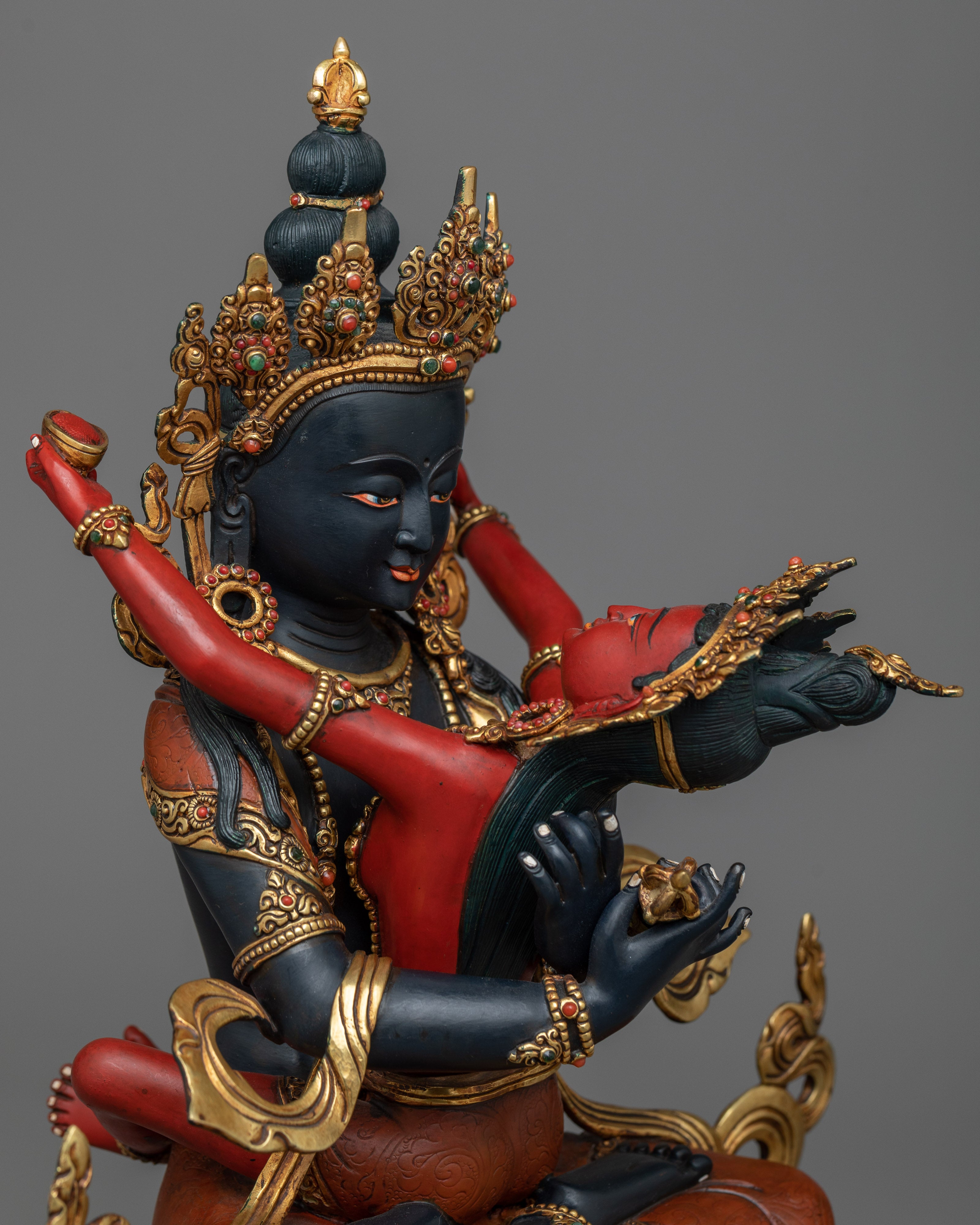 Majestic Vajradhara with Consort Sculpture | Divine Yab Yum Statue