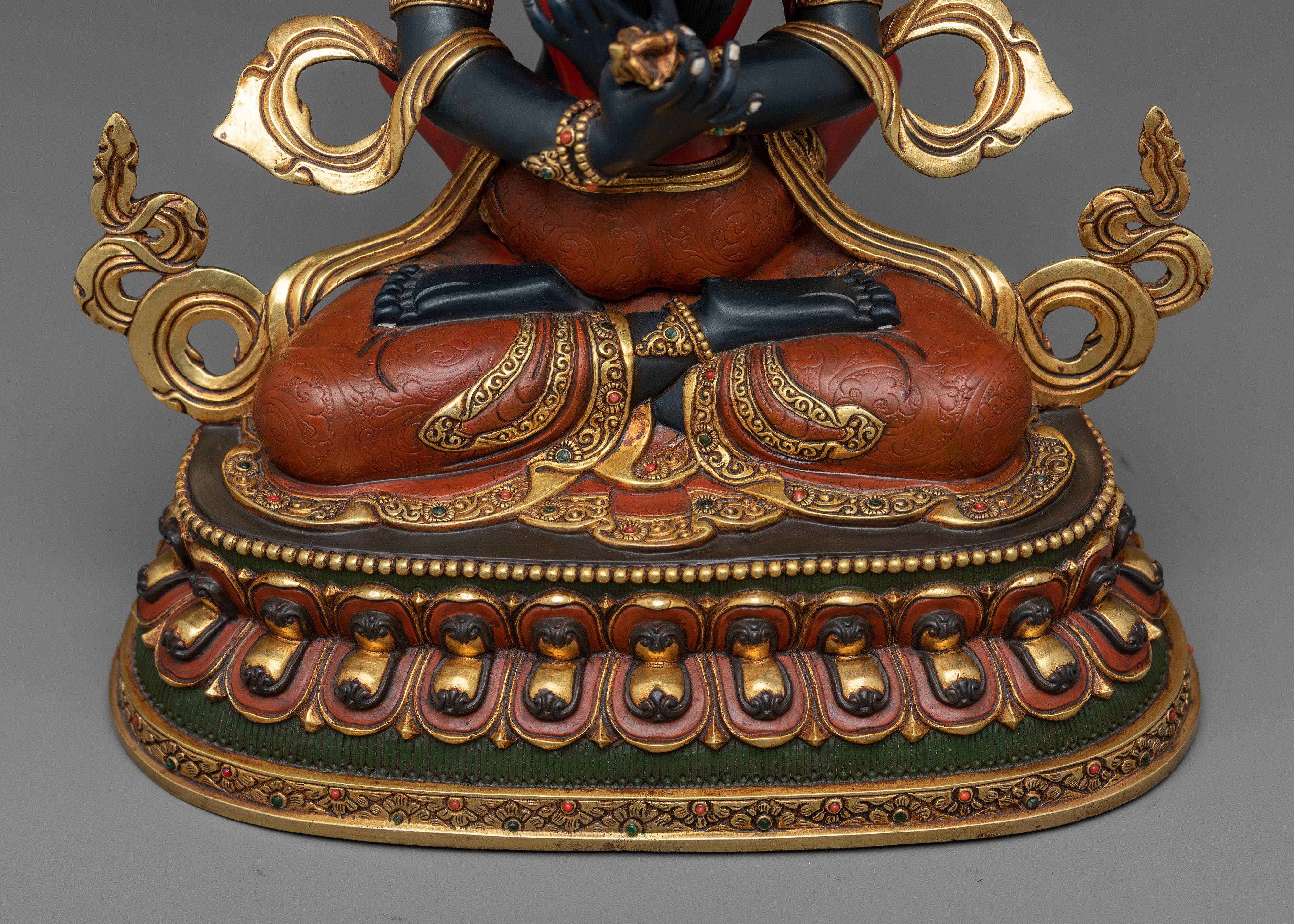 Majestic Vajradhara with Consort Sculpture | Divine Yab Yum Statue