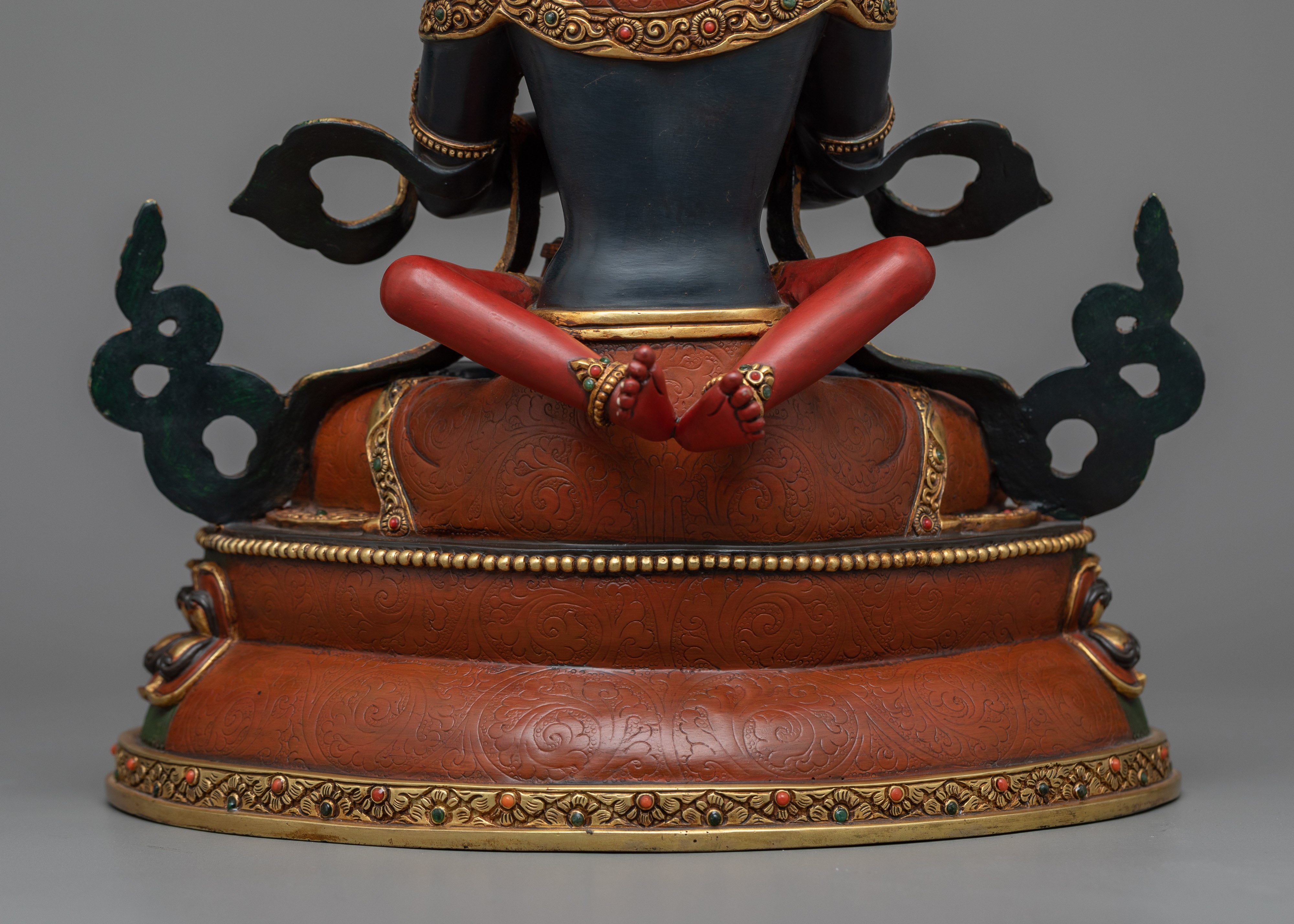 Majestic Vajradhara with Consort Sculpture | Divine Yab Yum Statue
