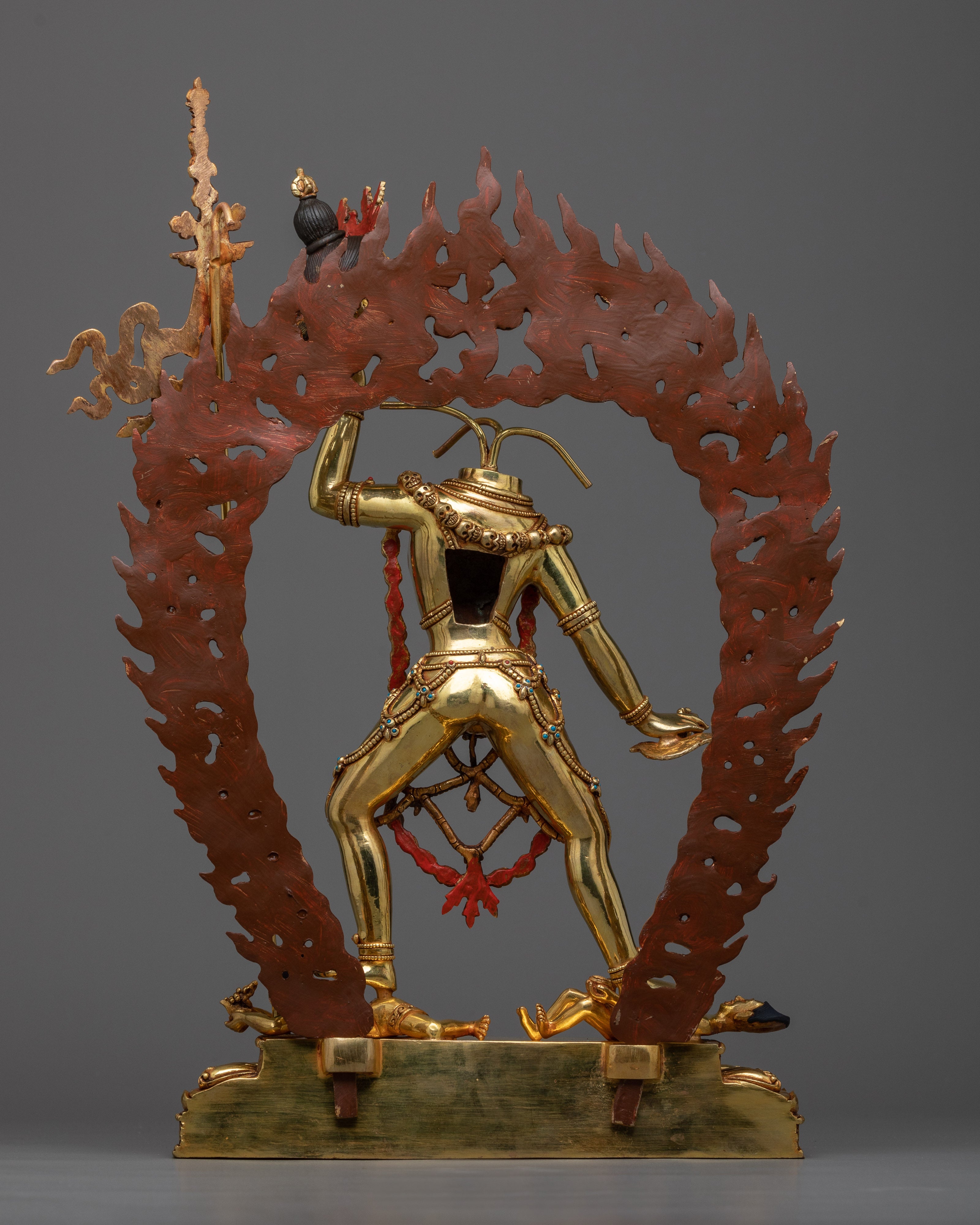 Exquisite Vajrayogini Ucheyma Statue | 24k Gold Gilded Nepalese Sculpture