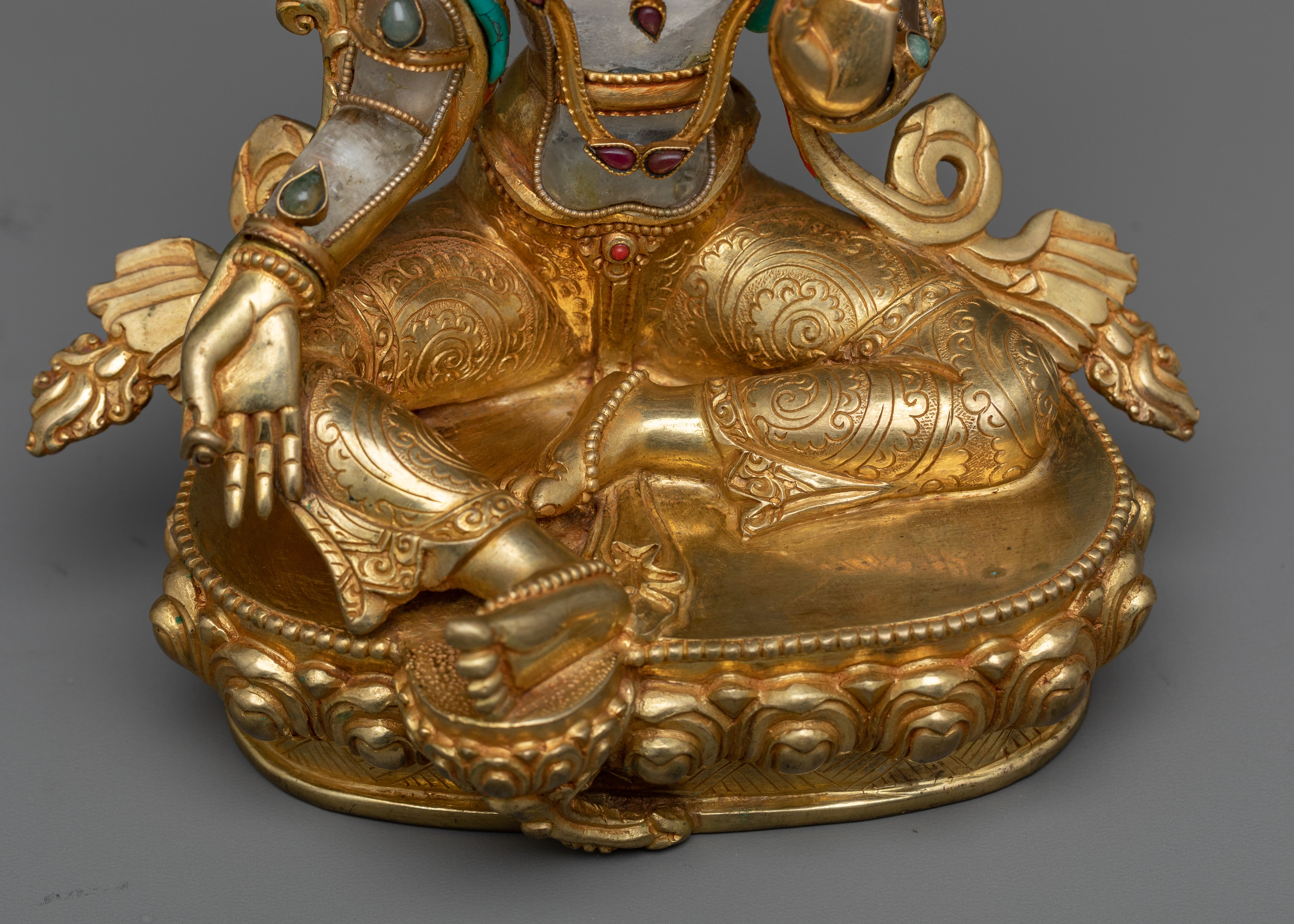 Green Tara Crystal and Copper Statue | Experience Divine Benevolence