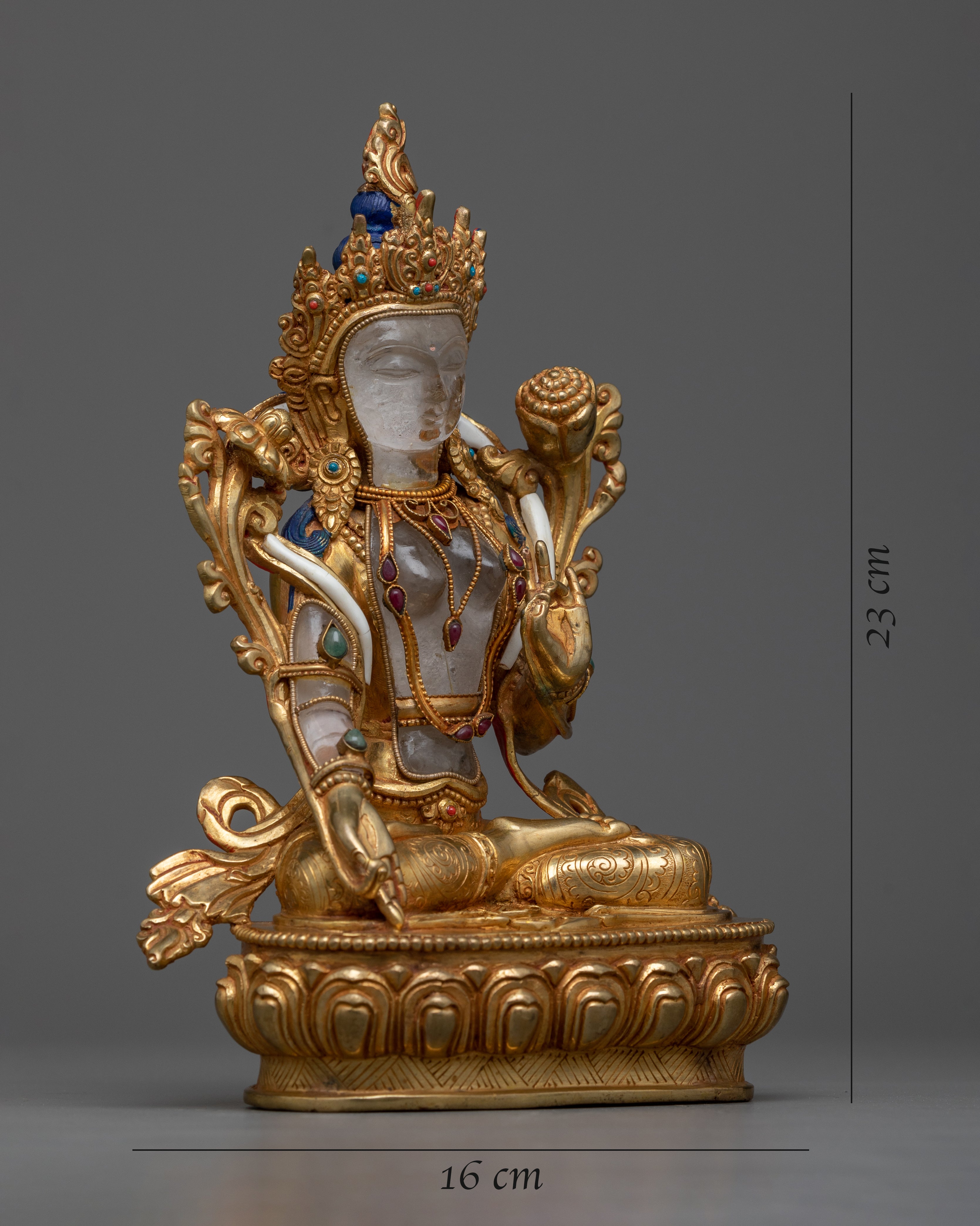 White Tara Crystal Statue