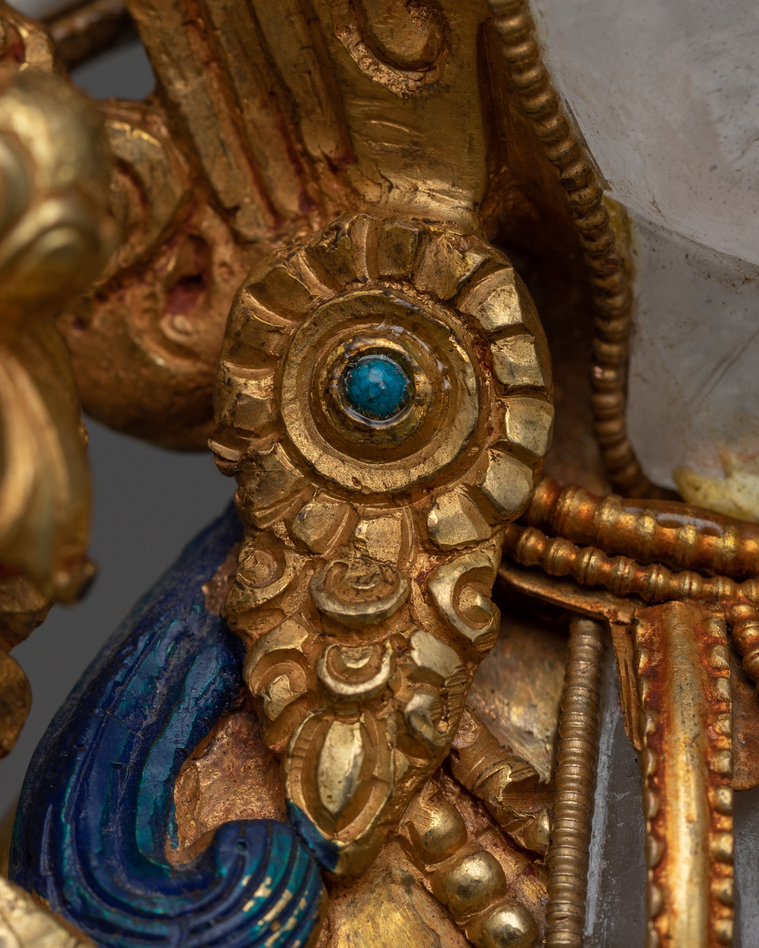 White Tara Crystal and Copper Statue | Embrace Serenity with our Sacred Sculpture