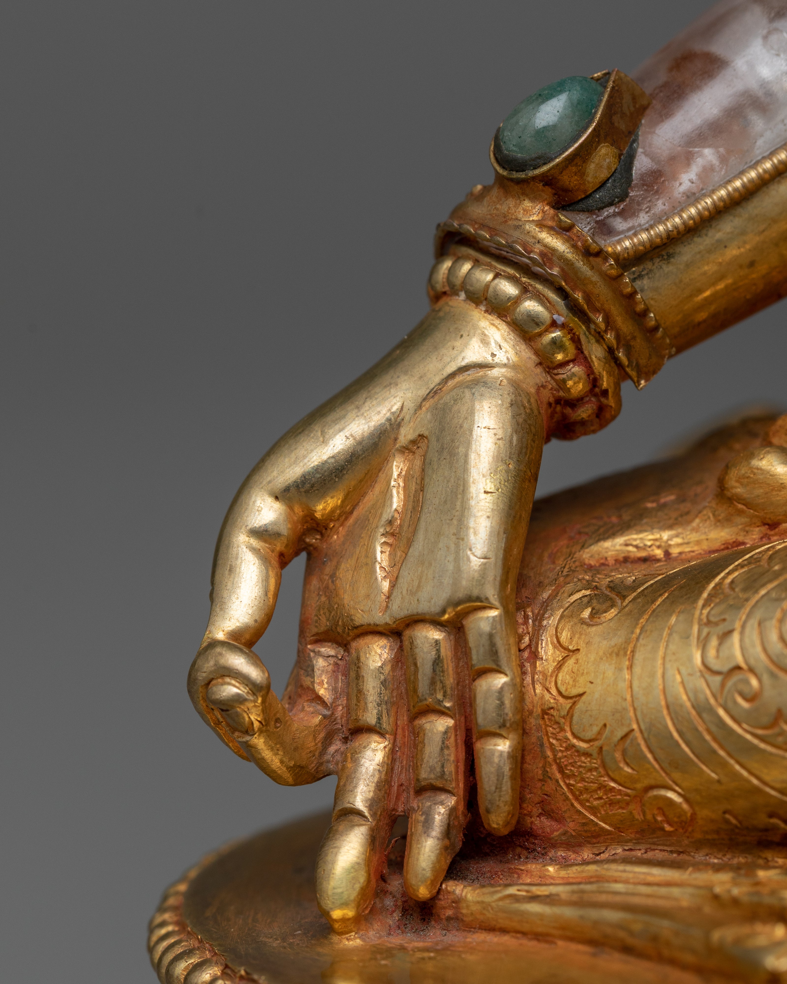 White Tara Crystal and Copper Statue | Embrace Serenity with our Sacred Sculpture