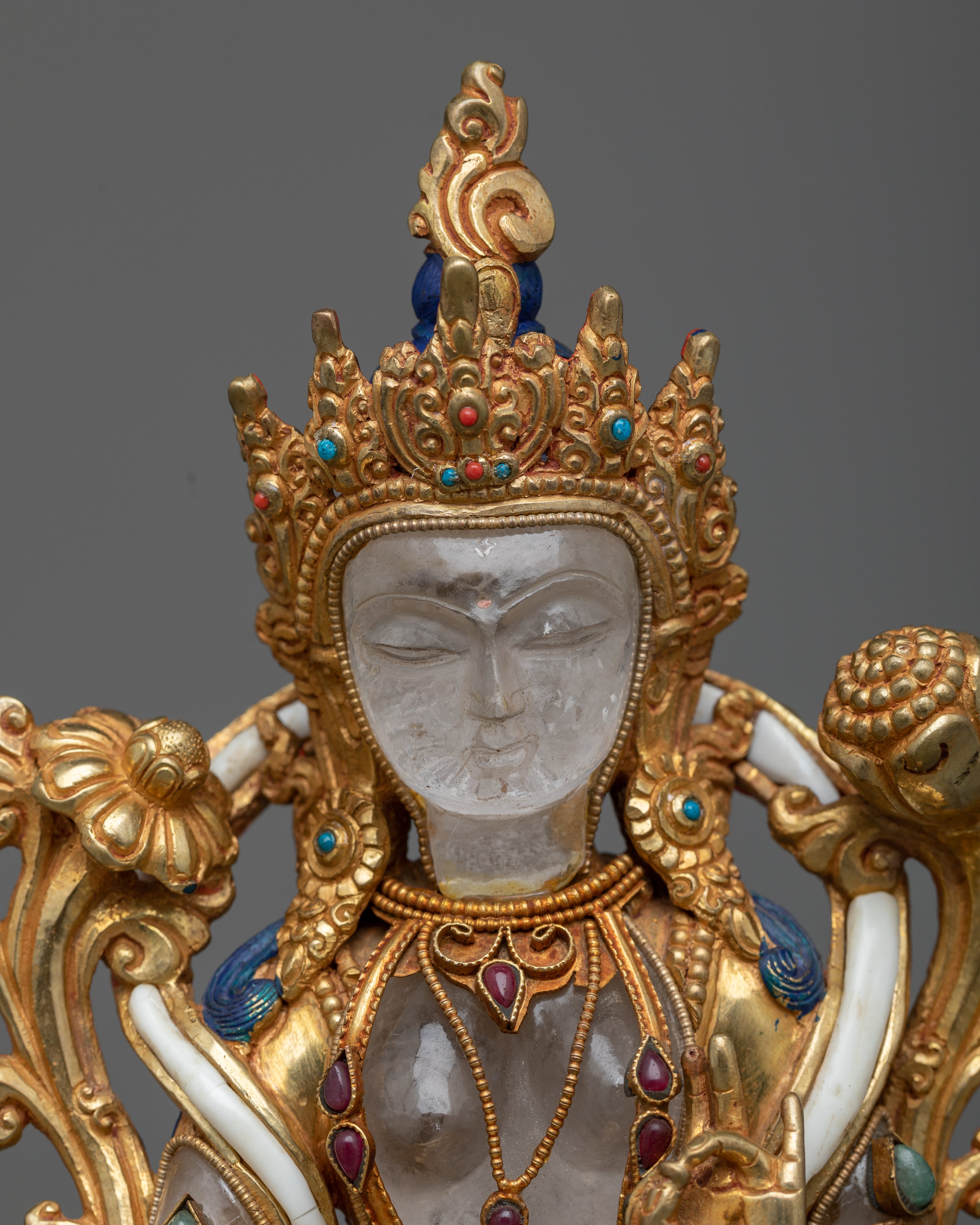 White Tara Crystal Statue