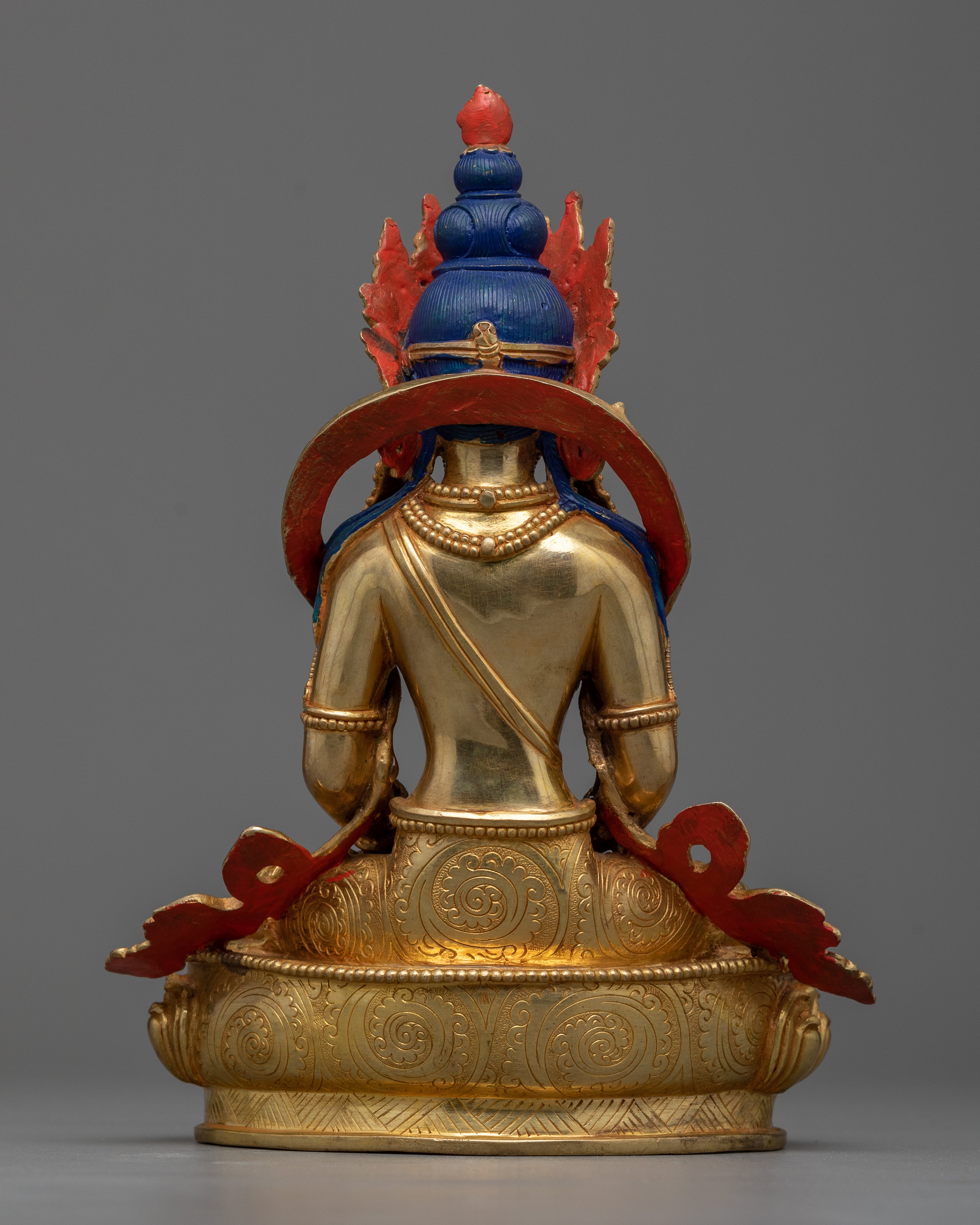 Amitayus Crystal and Copper Statue | Eternal Blessings with the Sacred Sculpture