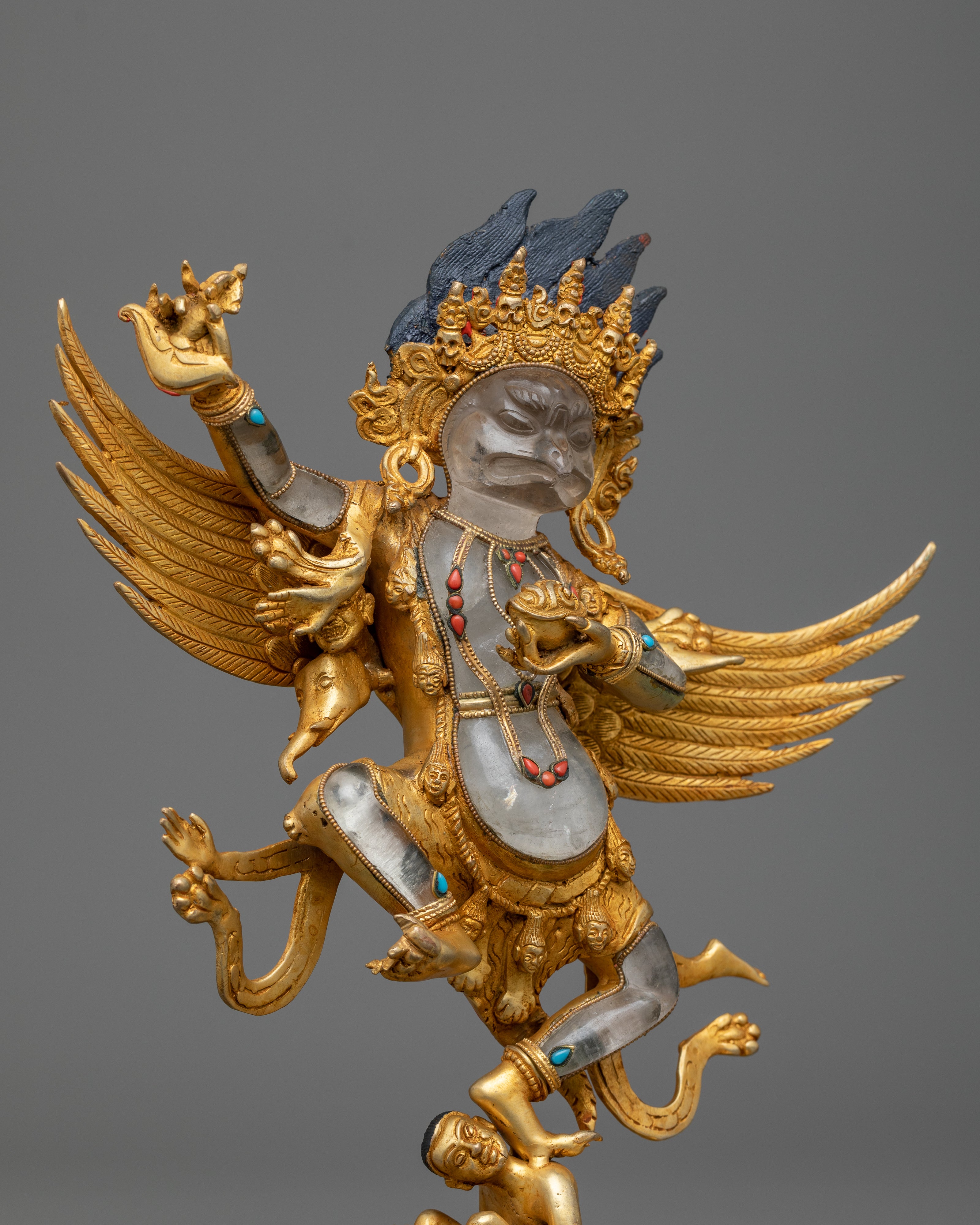 Garuda Crystal and Copper Statue | Soar to Celestial Heights