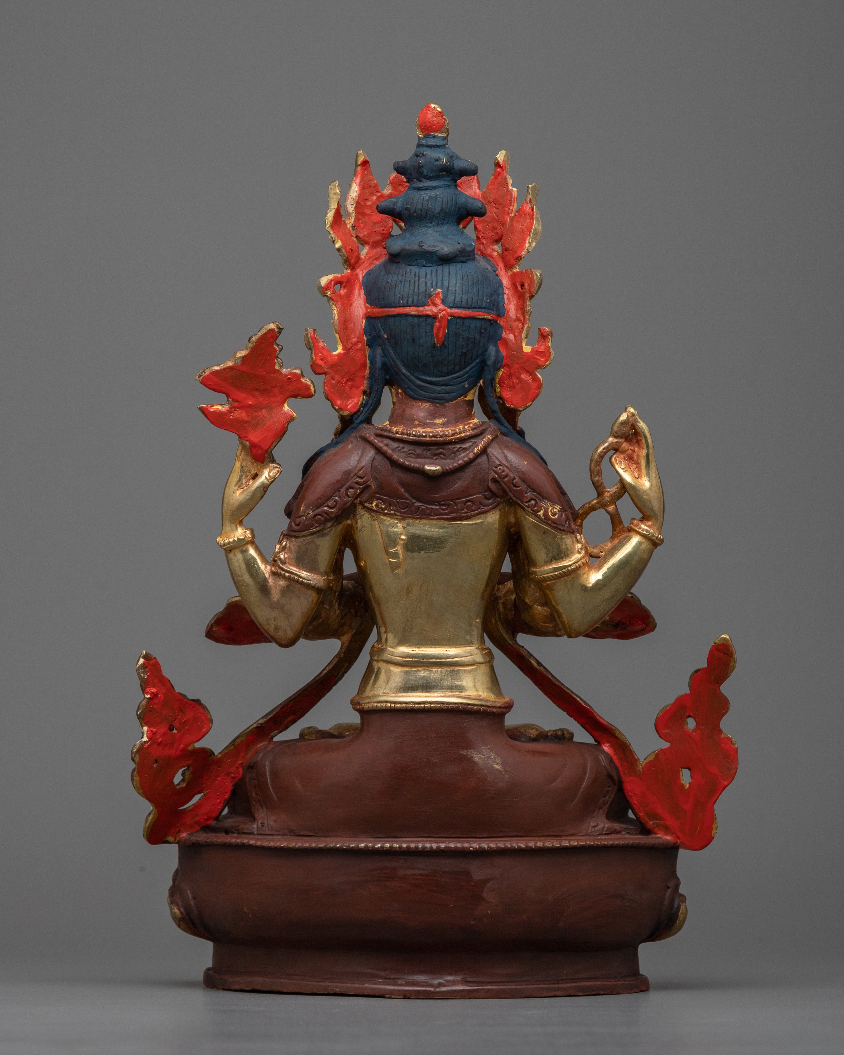 Gold Gilded Chenrezi Statue | Immerse in Boundless Love