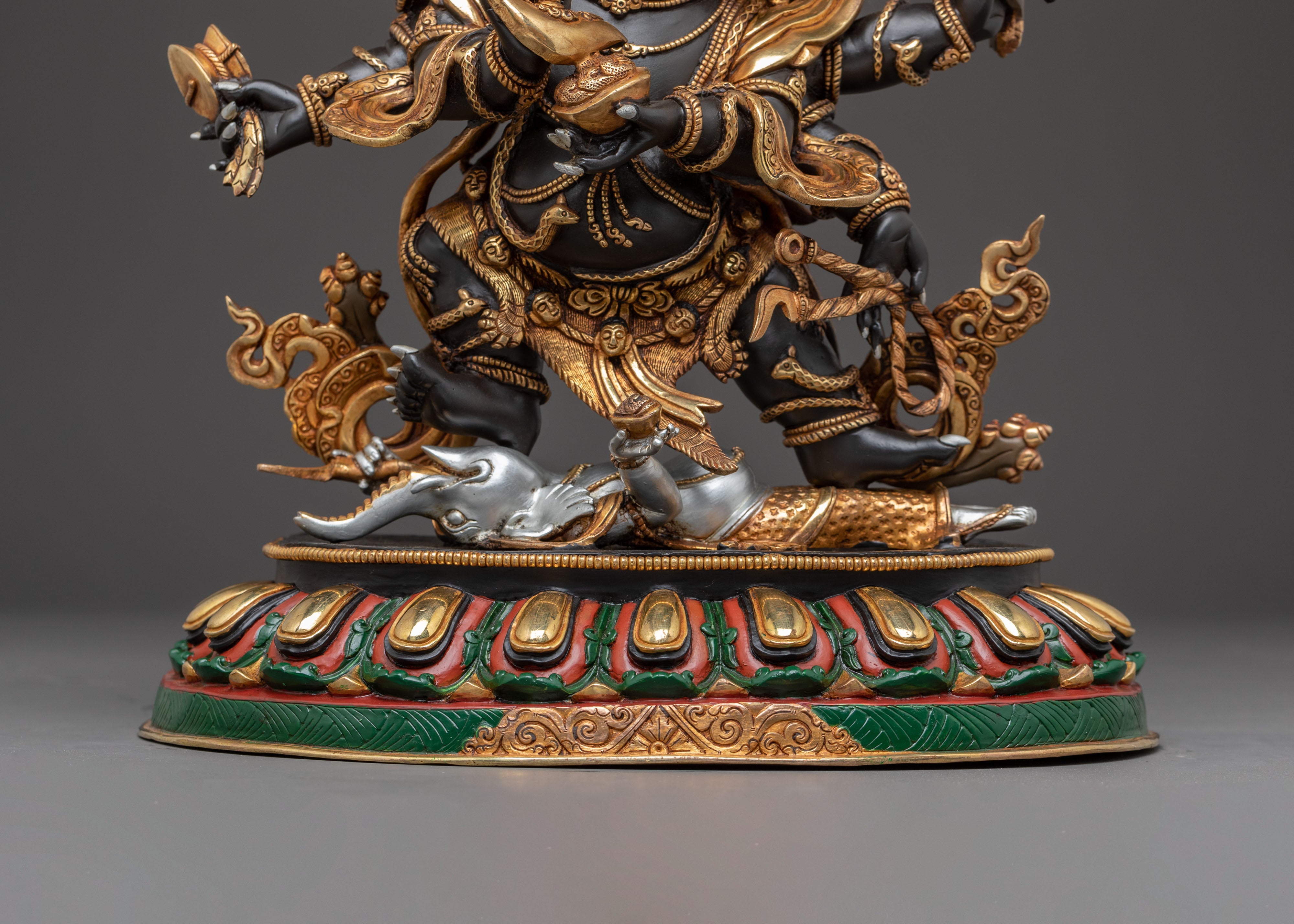 Majestic Statue of 6 Armed Mahakala | Fierce Dharma Protector
