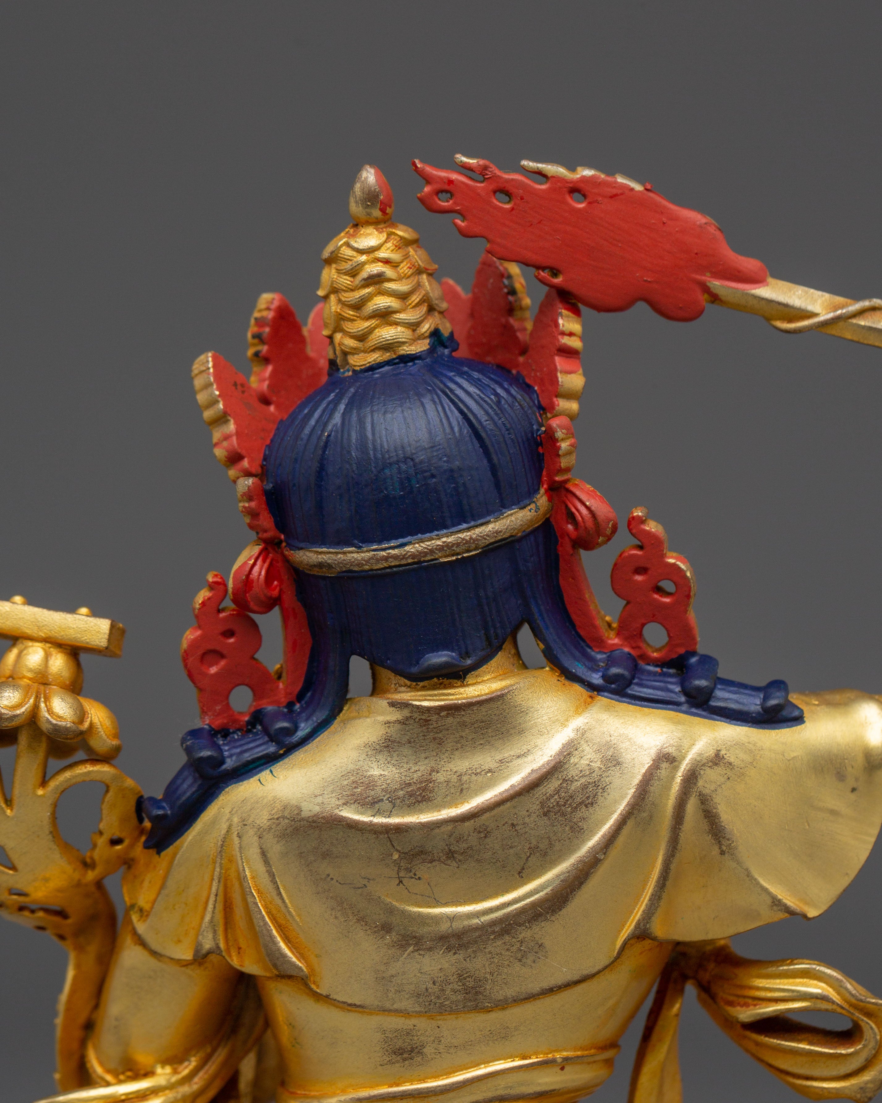 Machine-Made Golden Statue of Manjushri Bodhisattva | Symbol of Wisdom