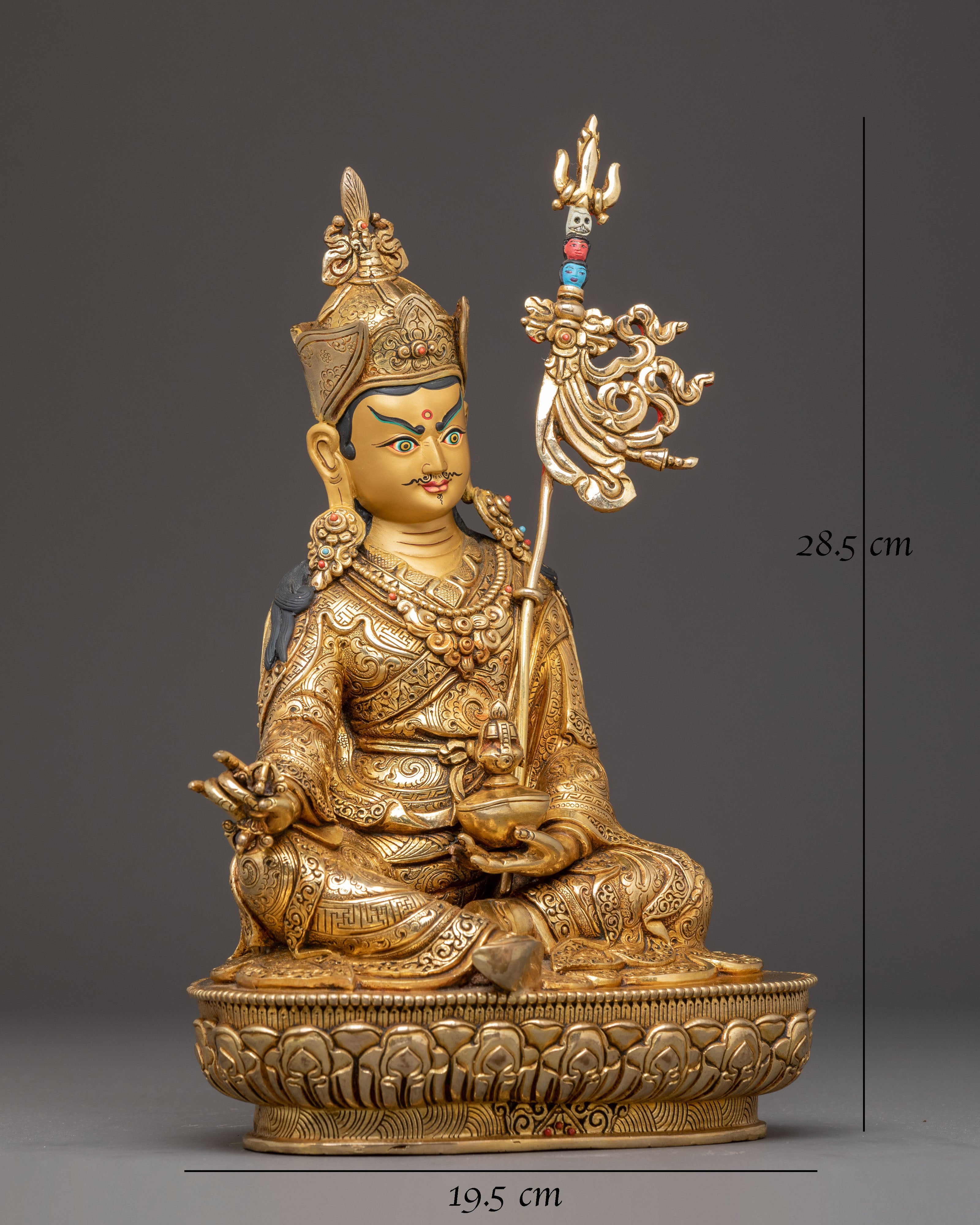 Radiant Golden Statue of Guru Padmasambhava | Tantric Master