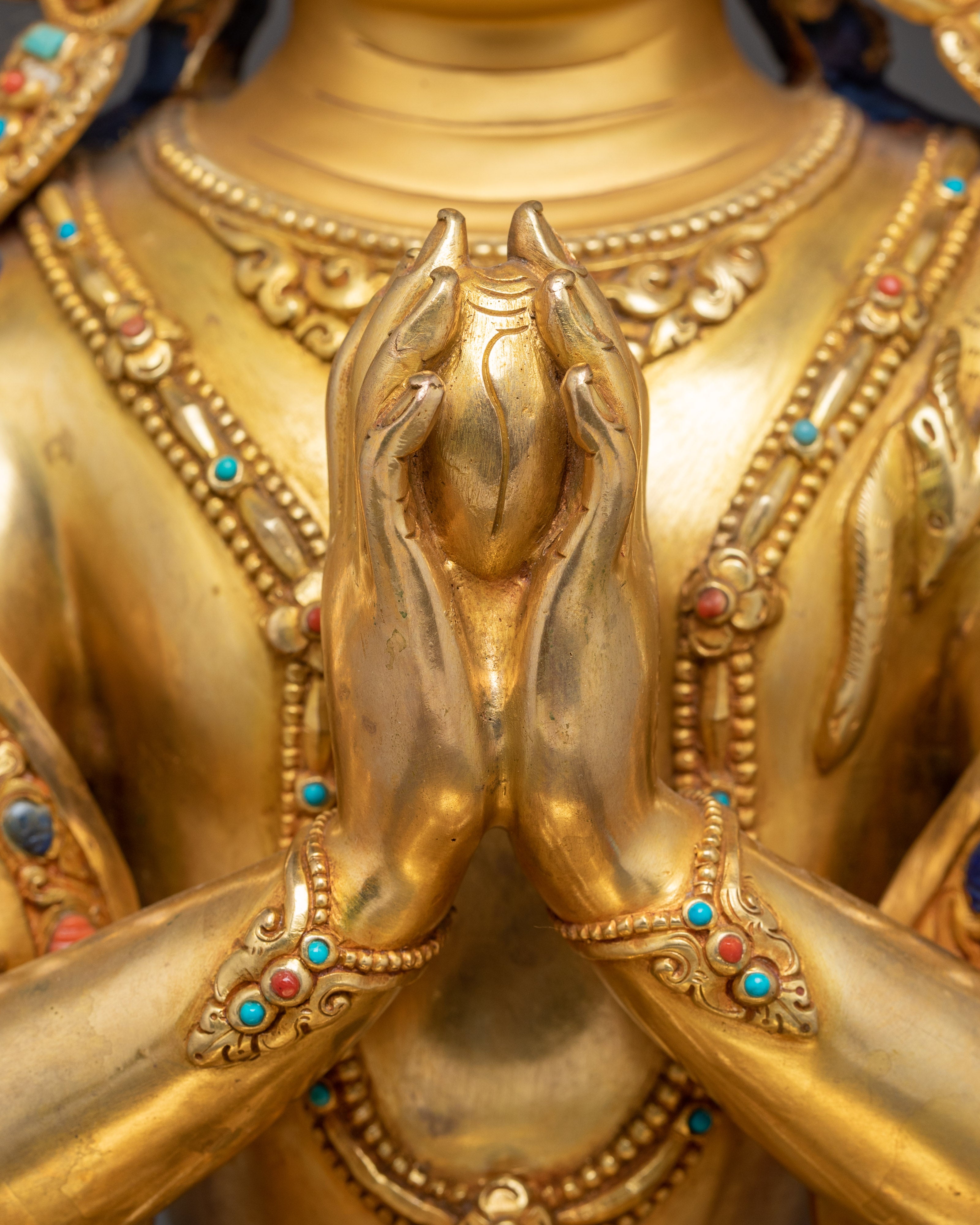 Handmade Copper Statue of Bodhisattva Chenrezig | Compassion Bodhisattva