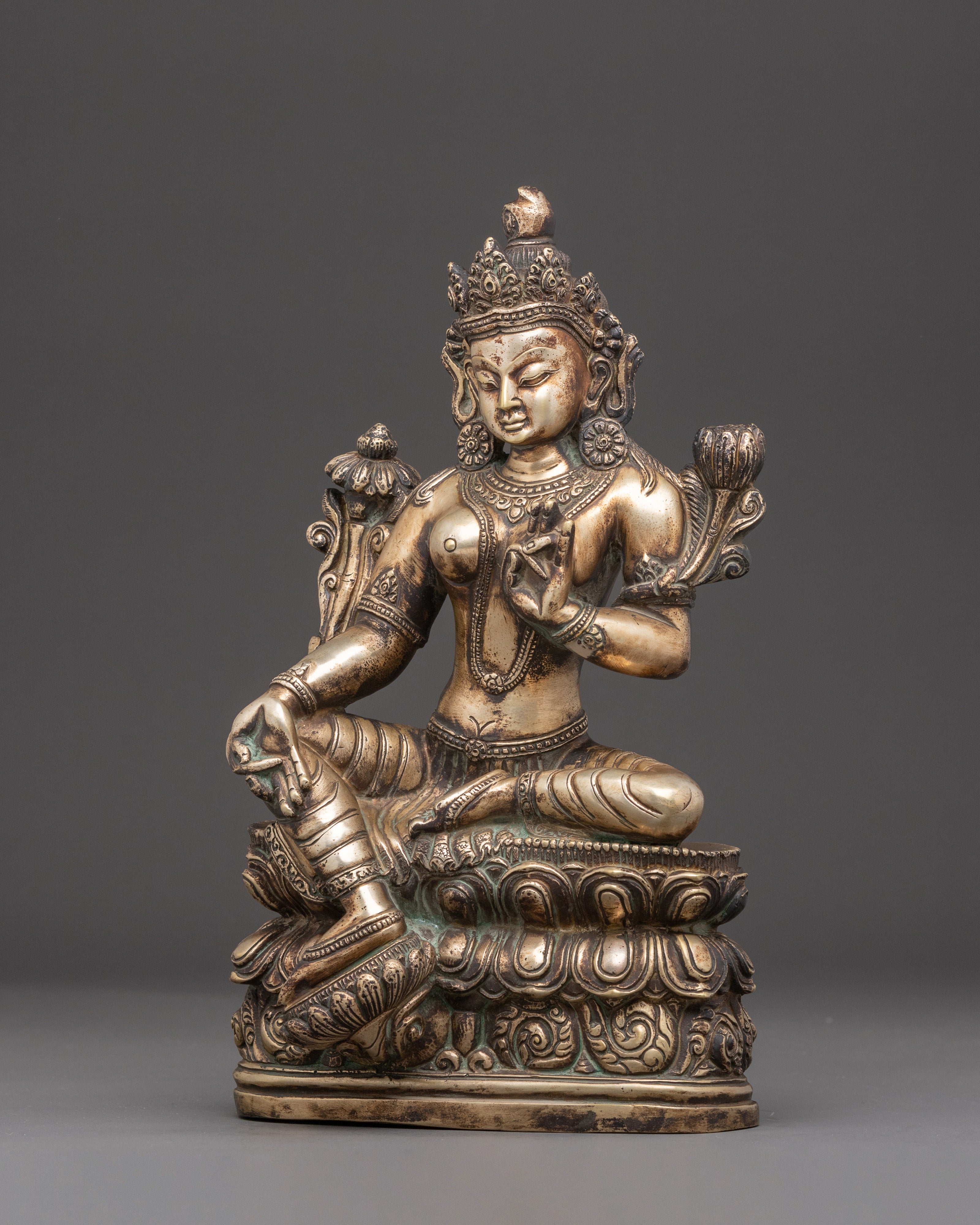 Handmade Liberation Mother Green Tara Statue | Female Bodhisattva