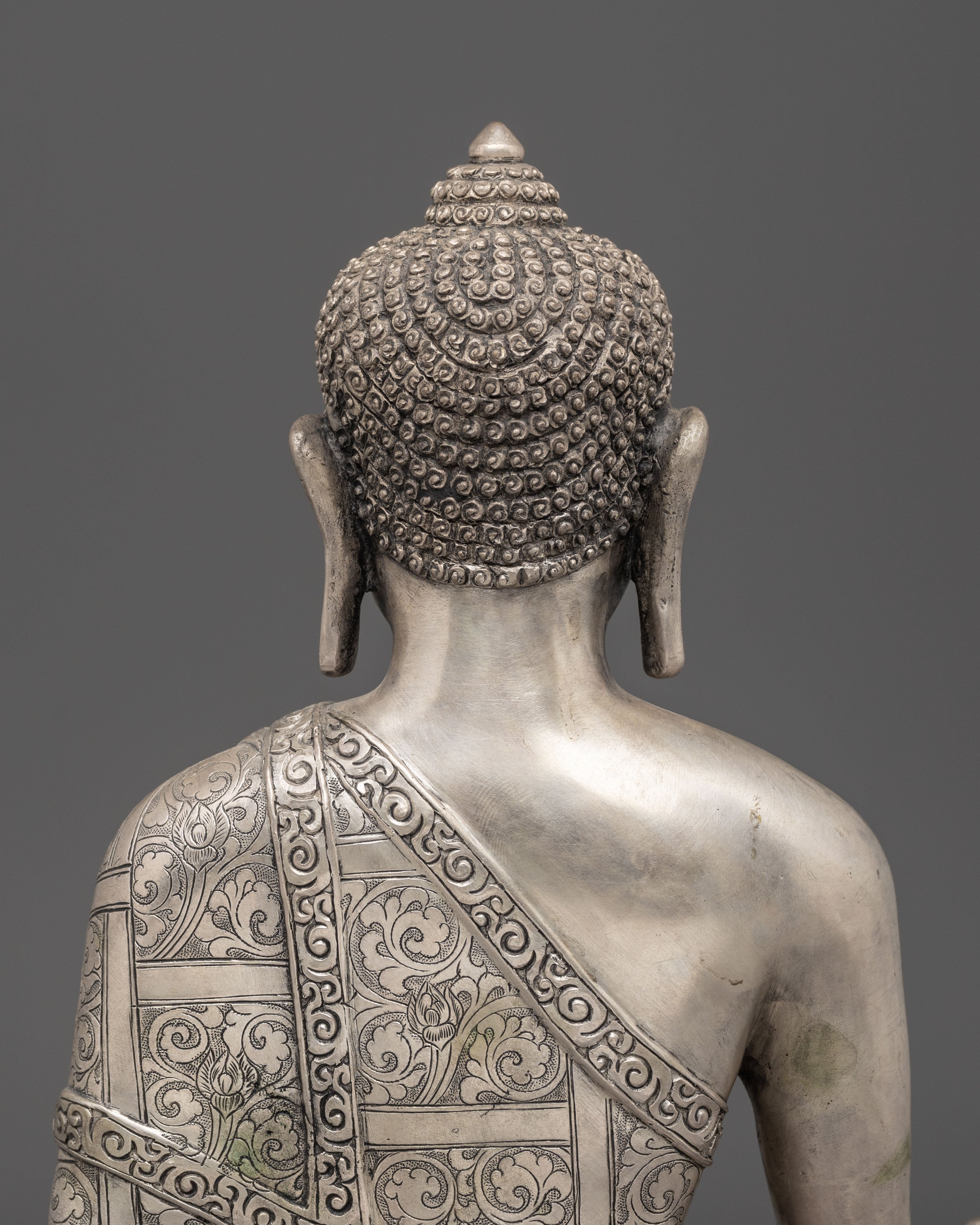 Silver-Plated Statue of Medicine Buddha | Healing Deity