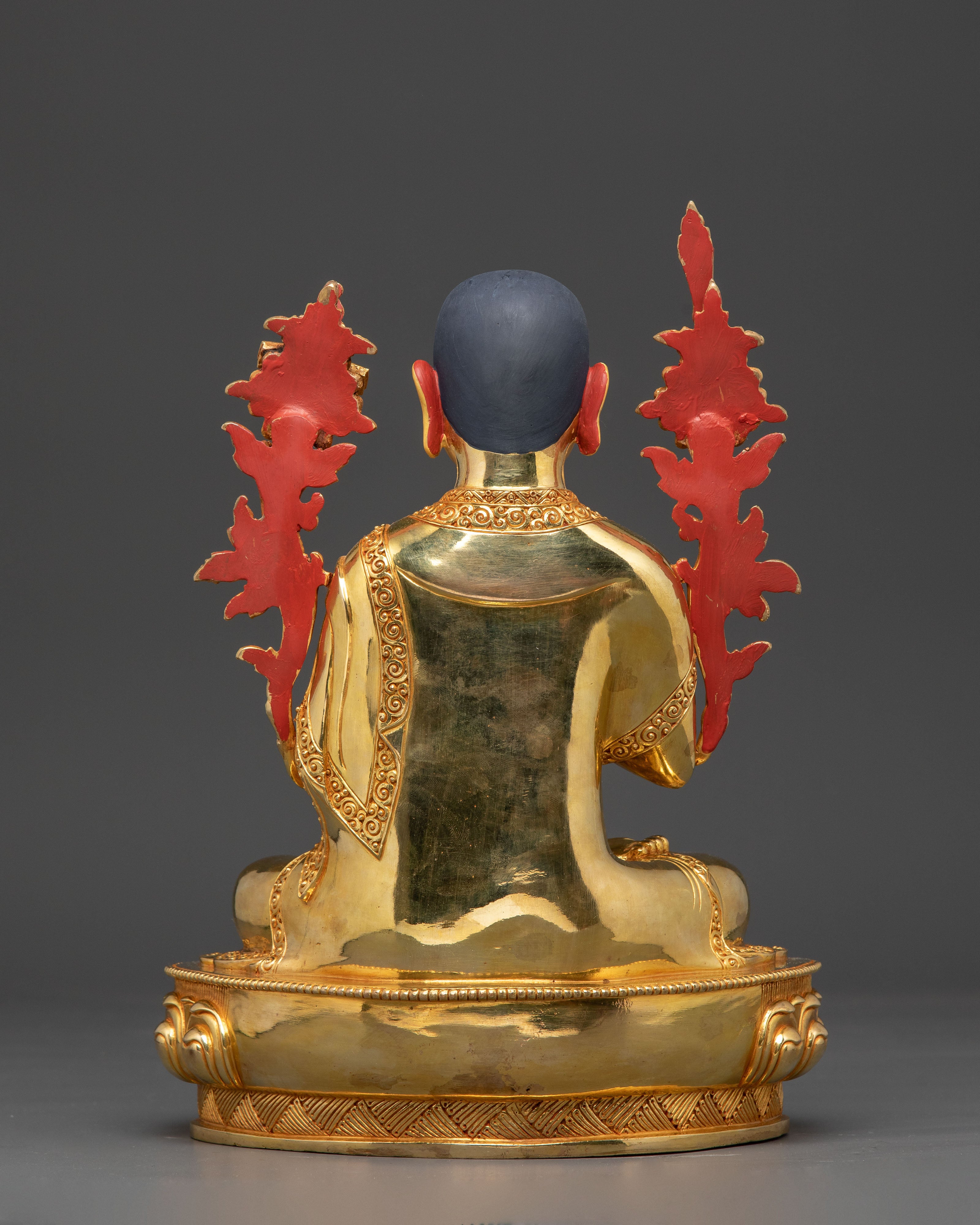 Golden Tsongkhapa Je, Gyaltsab and Khedrup Statue Set | Tibetan Buddhist Master Trio