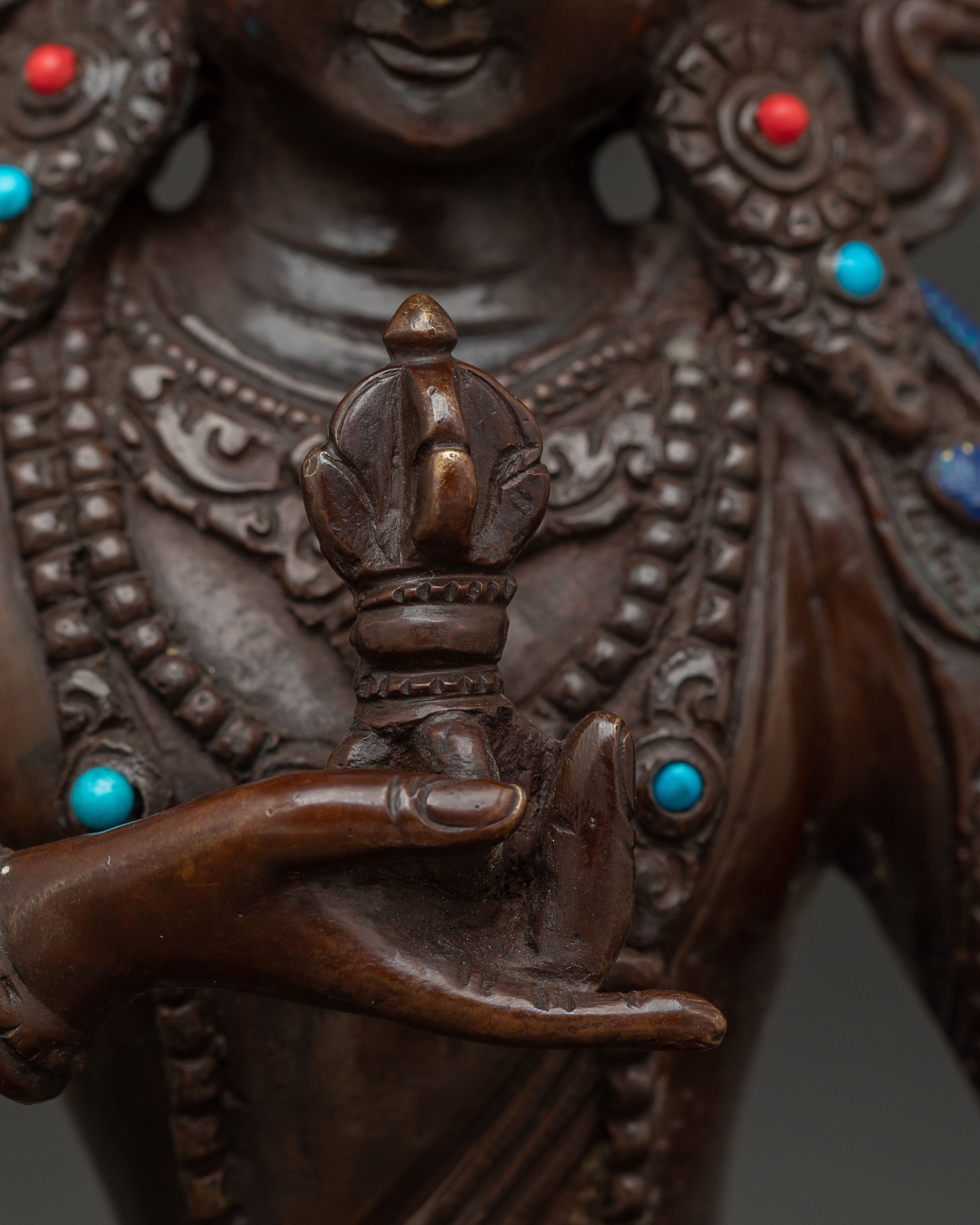 Handmade Oxidized Copper Statue of Vajrasattva | Tantric Purification Deity