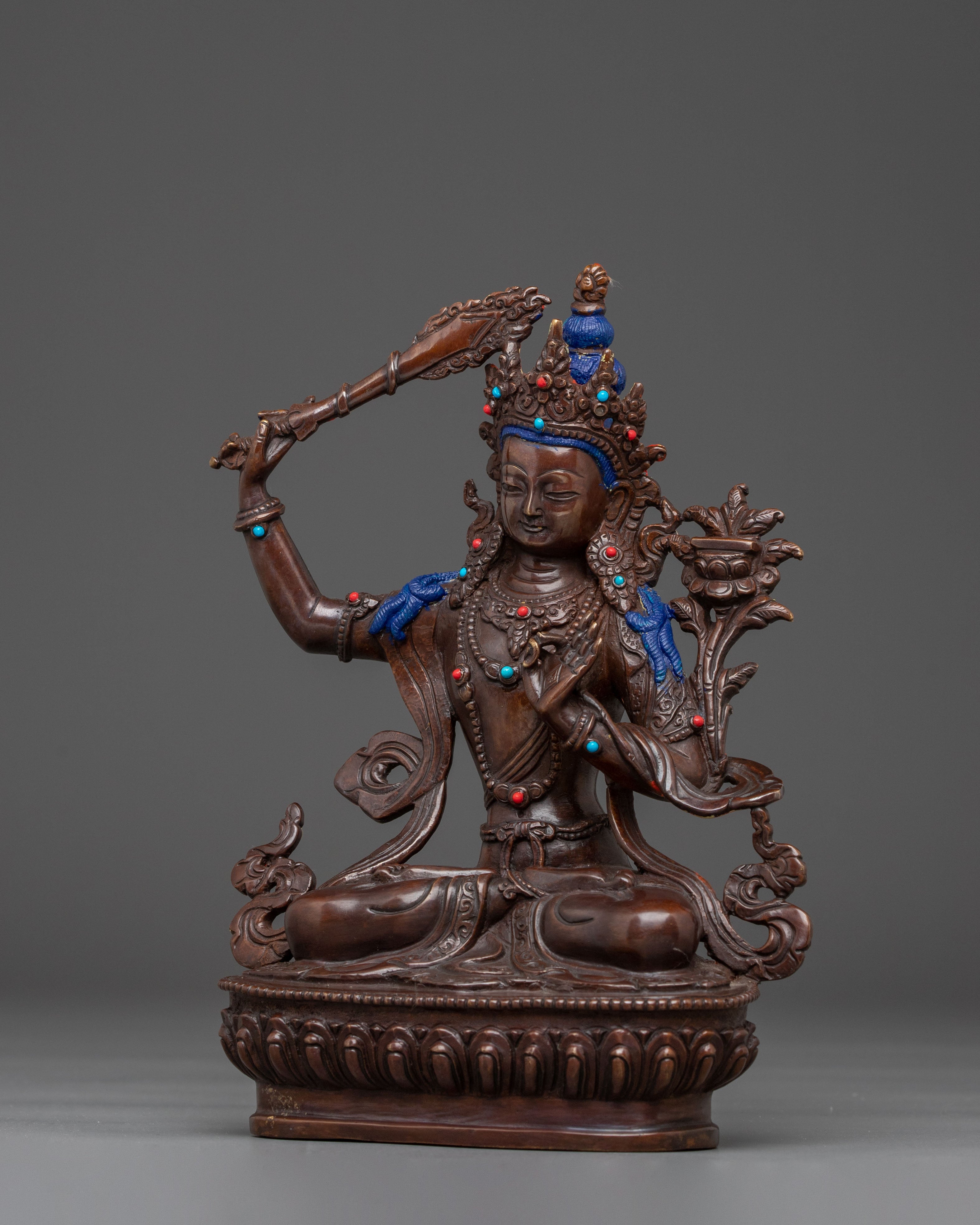 Wisdom Bodhisattva Manjughosa Statue | Handmade Nepali Art
