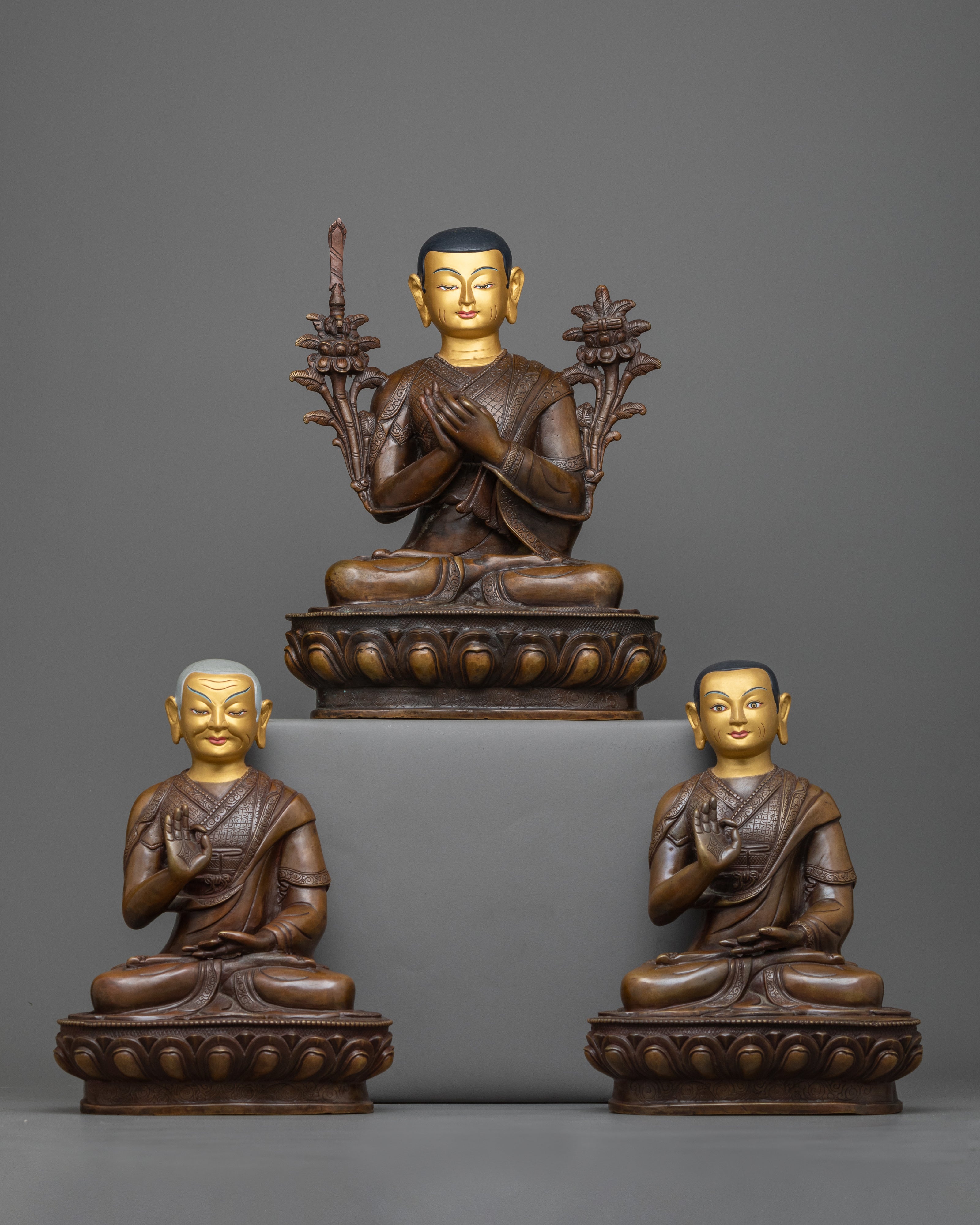 Lama Tsongkhapa and Disciples Statue Set